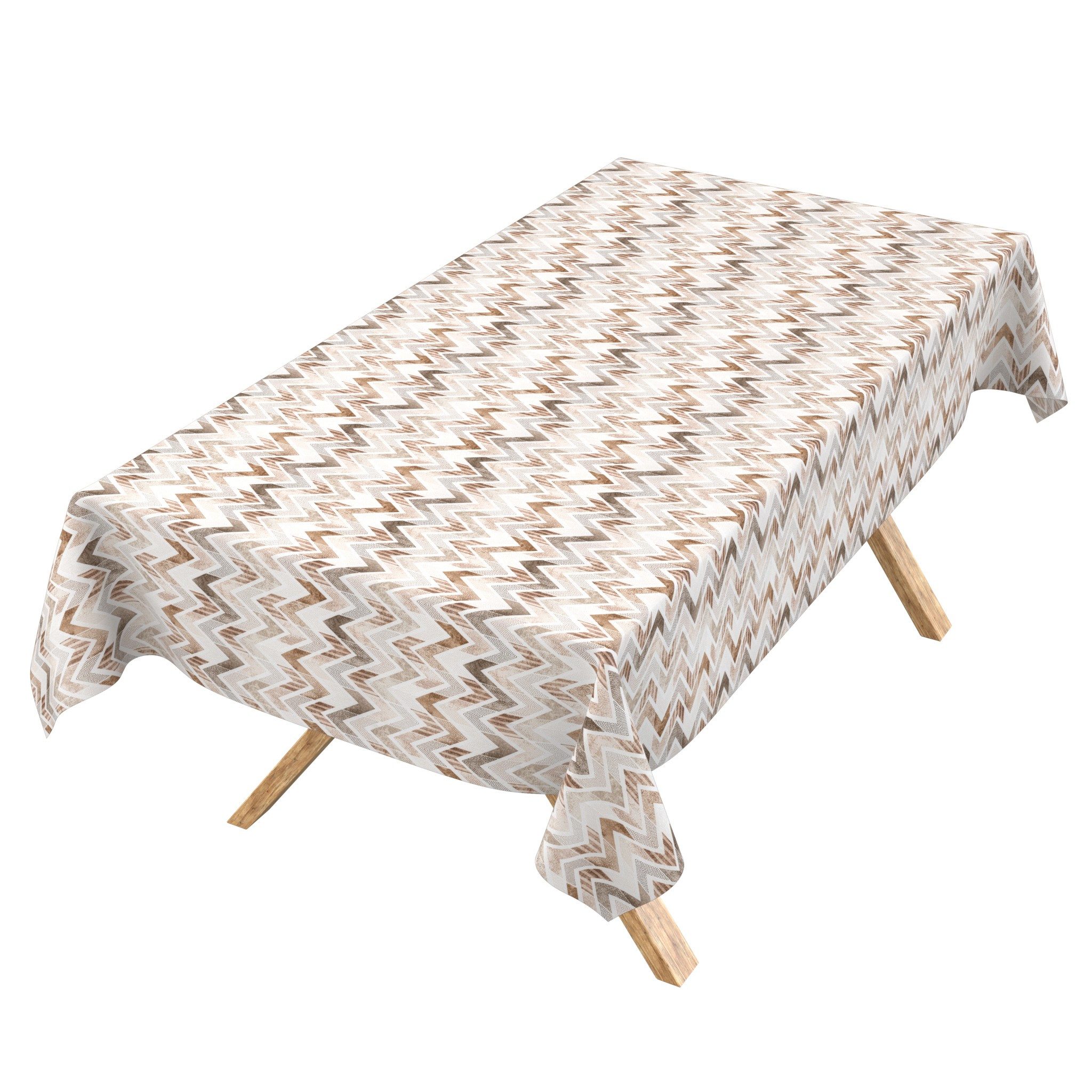 ANRO Tischdecke abwaschbar Baumwolloptik Retro Braun wetterfest (Einzelstück 1-tlg, eine Tischdecke), Stofftischdecke schmutzabweisend 100x140cm Retro Braun