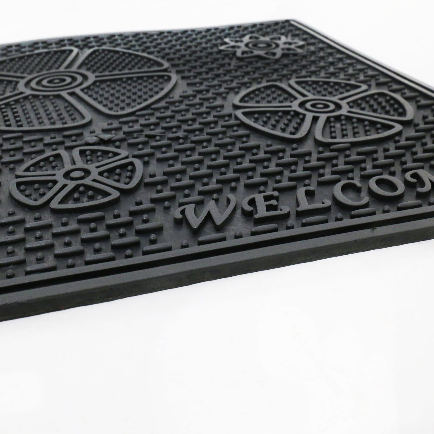 Vimoda Fußmatte Eingangstürmatte, Außen & Innen Gummi Schmutzfänger für Haustür, Rechteckig, Höhe: 12 mm, Fußabtreter Gummimatte wasserdicht Vinylteppich PVC, Terrasse Balkon