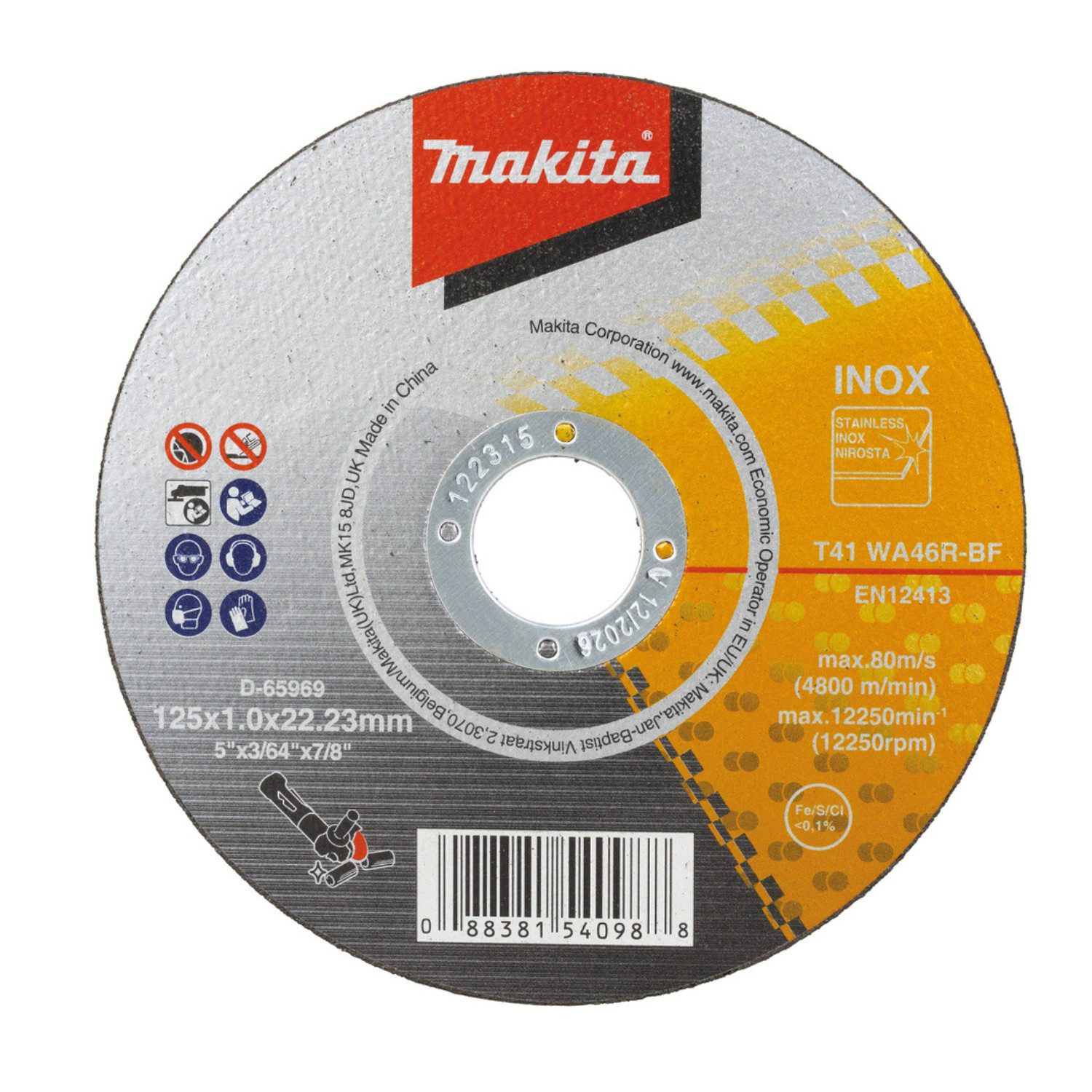 Makita Trennscheiben Makita Trennscheibe INOX 125x1,0mm 50Stk. D-65969-50, (50-tlg)