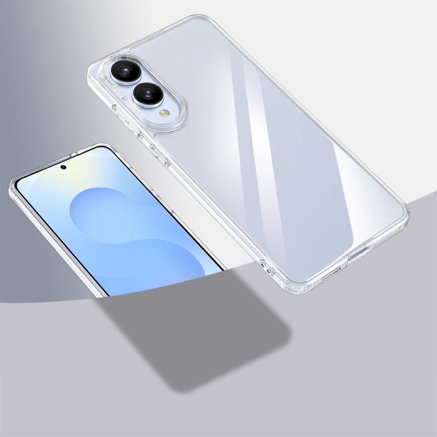 Wigento Smartphone-Hülle Für Samsung Galaxy S25 Edge Armor verstärkte Ecken Hülle Transparent, verstärkte Ecken, stoßfest, kratzfest
