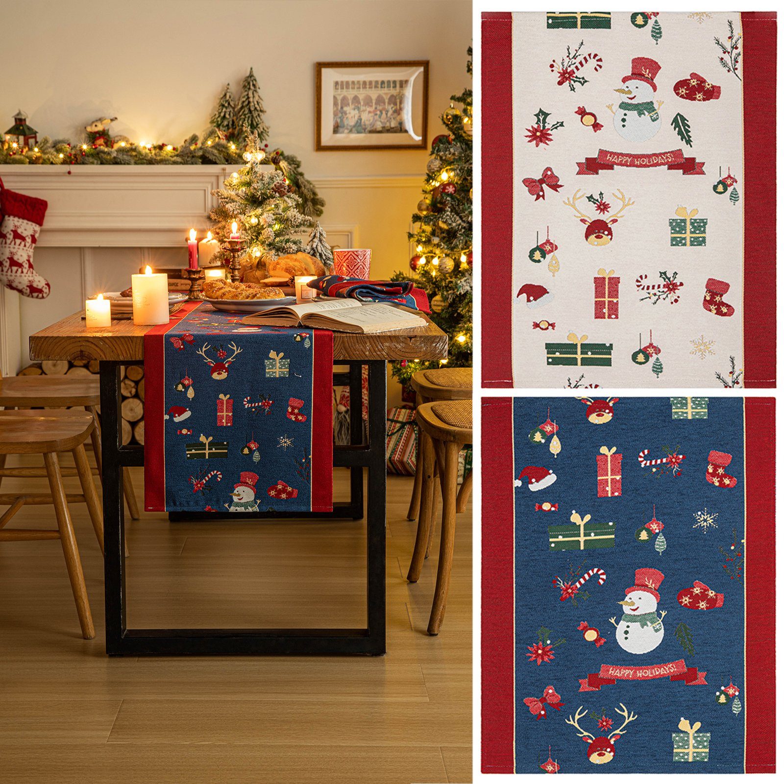 Tischdecke Weihnachtlich kariertes Dekorativer Tischläufer,Tischläufer Platzsets