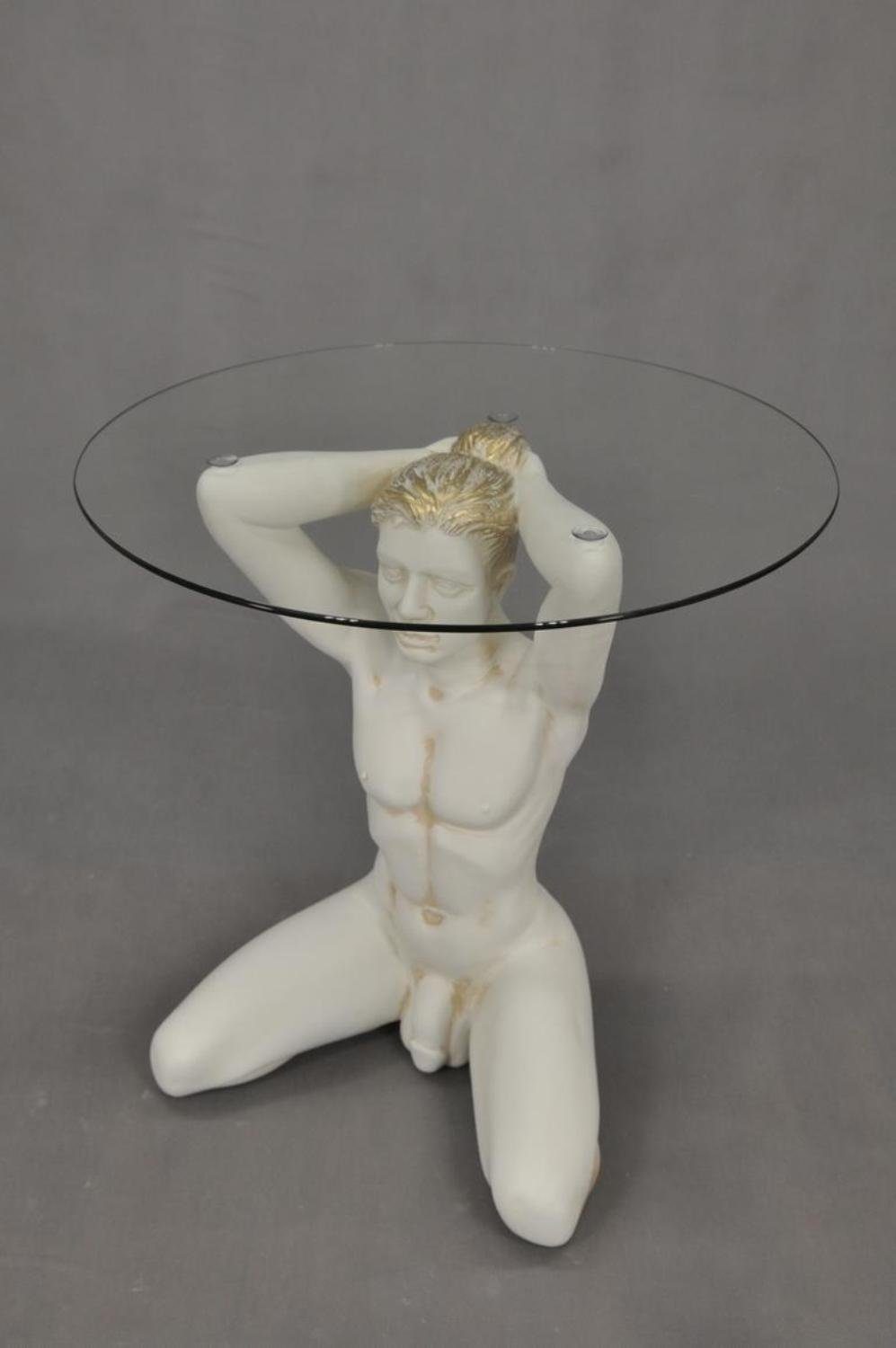 JVmoebel Skulptur Glastisch Abstrakt Erotisch Tisch Sex Penis Couchtisch Stil Glas