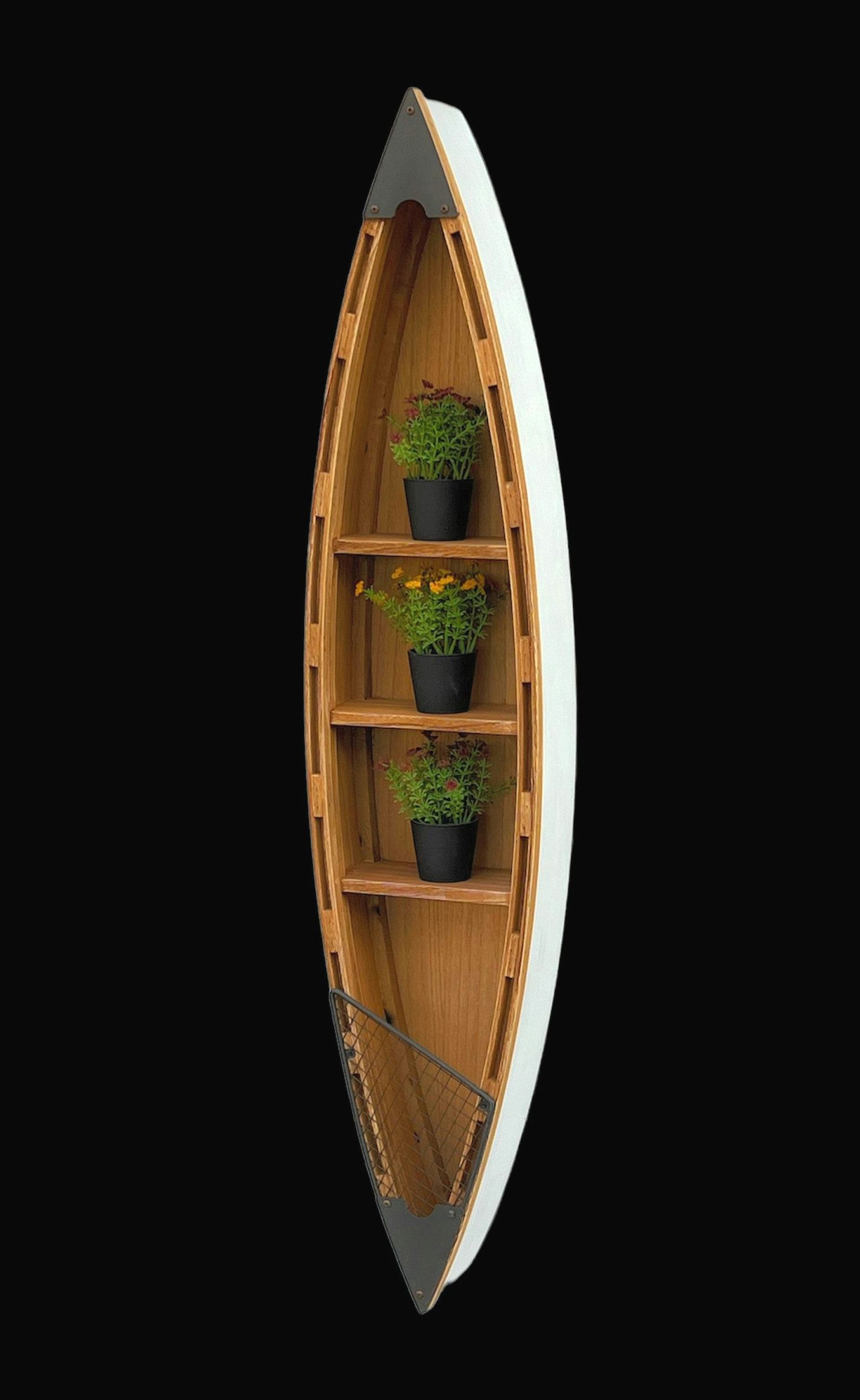 DanDiBo Wandregal Regal Boot 120 cm in Bootsform aus Holz Antik MR83 Maritim, pflegeleicht Bootsregal Badregal Badschrank Braun für die Wand