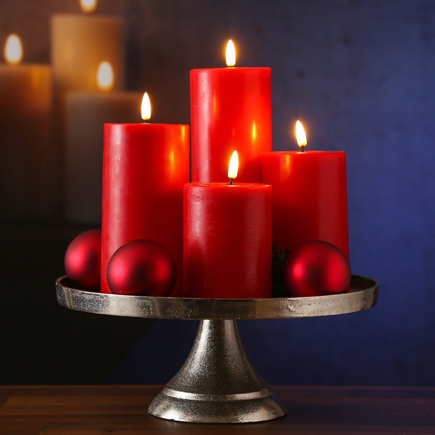 Deluxe Homeart LED-Kerze LED Kerzenset MIA Echtwachs Deluxe 4 Größen mit Ba günstig online kaufen