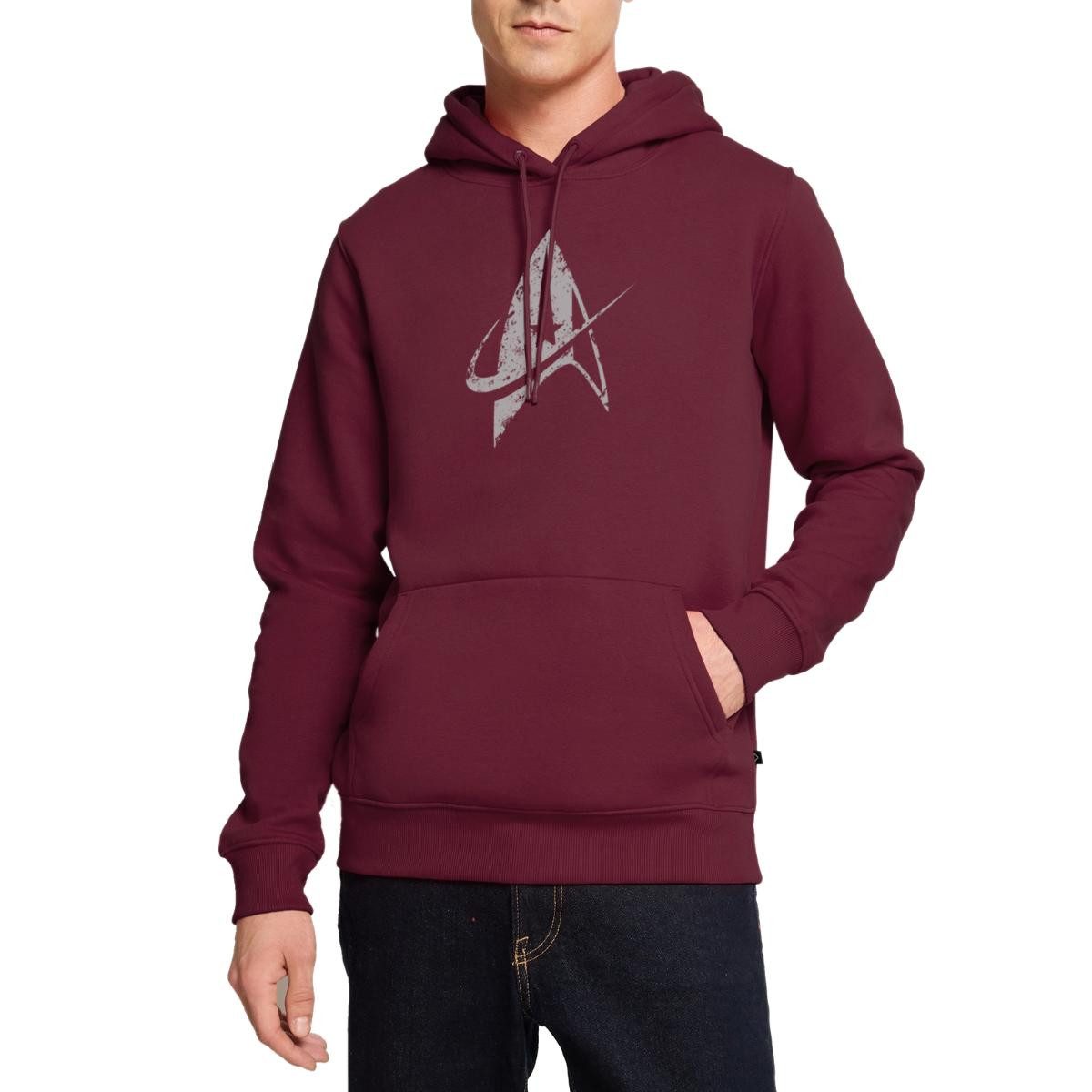 Hoodie Star Trek Discovery Delta Abzeichen Used Look Herren Premium Hoodie
