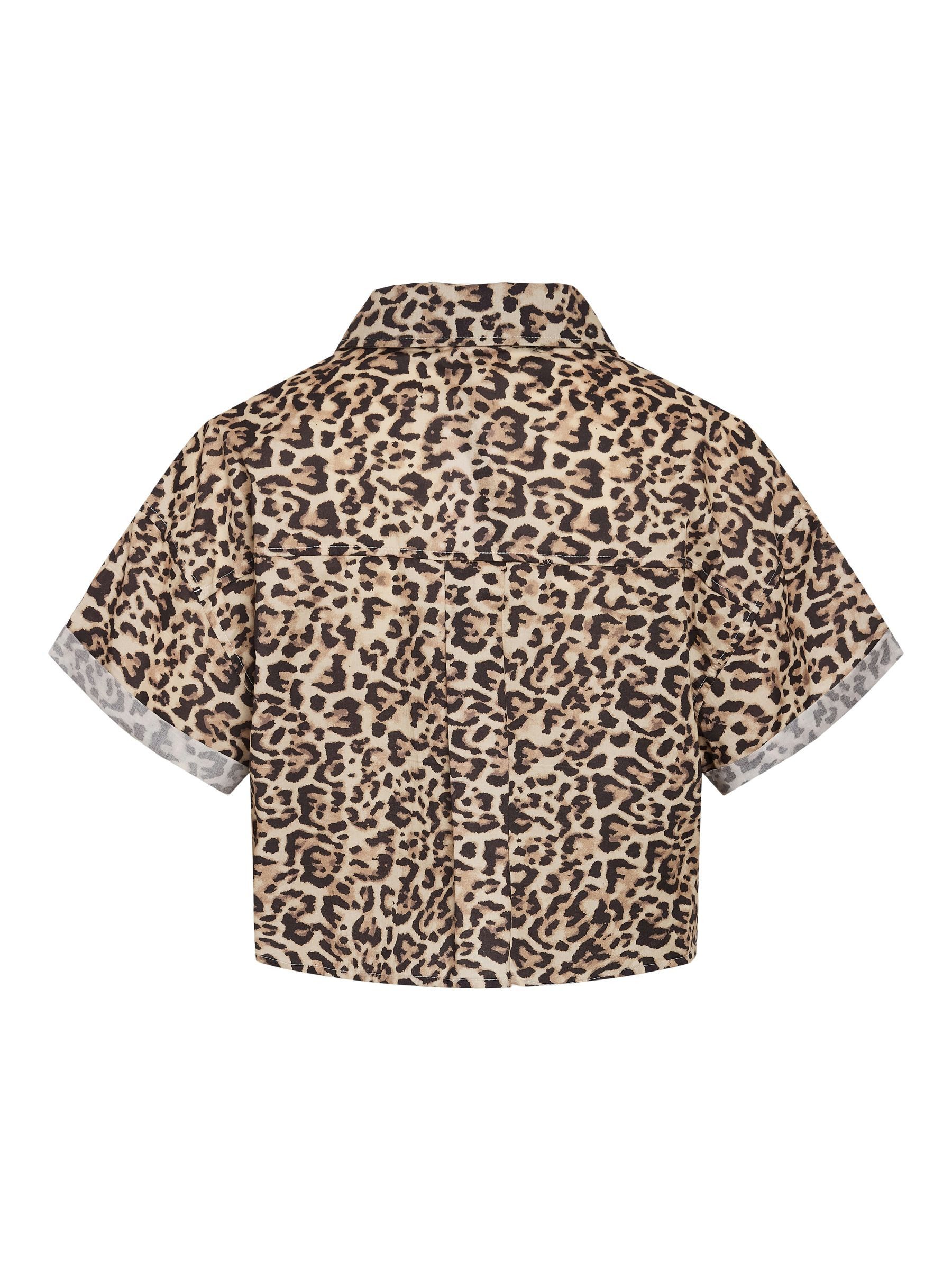 Noisy may Blusenshirt Modisches Cropped-Design mit Leopard Print NMPEYTON S günstig online kaufen