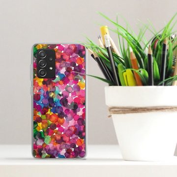 DeinDesign Handyhülle bunt Punkte Wasserfarbe Overlapped Watercolor Dots, Samsung Galaxy A52s 5G Silikon Hülle Bumper Case Handy Schutzhülle