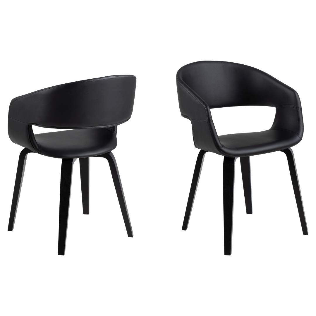 ebuy24 Esszimmerstuhl 2er Set Nova Esszimmerstuhl mit Armlehne PU Kunstl (2 St)