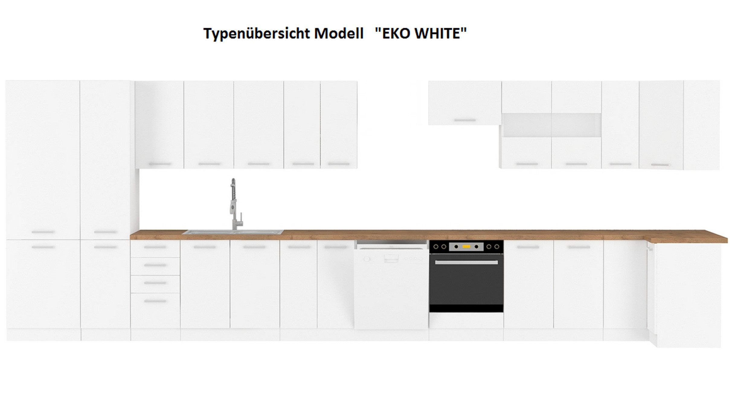 Kitchen Price Bomb Corner Kitchen EKO 310x230 cm Kitchen Kitchenette Kitchen Unit Corner Kitchen White Matt