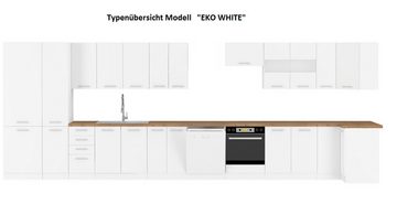 Küchen-Preisbombe Küchenzeile Eko White 240 + 100 cm weiß Küchenblock Einbauküche Singleküche Küche