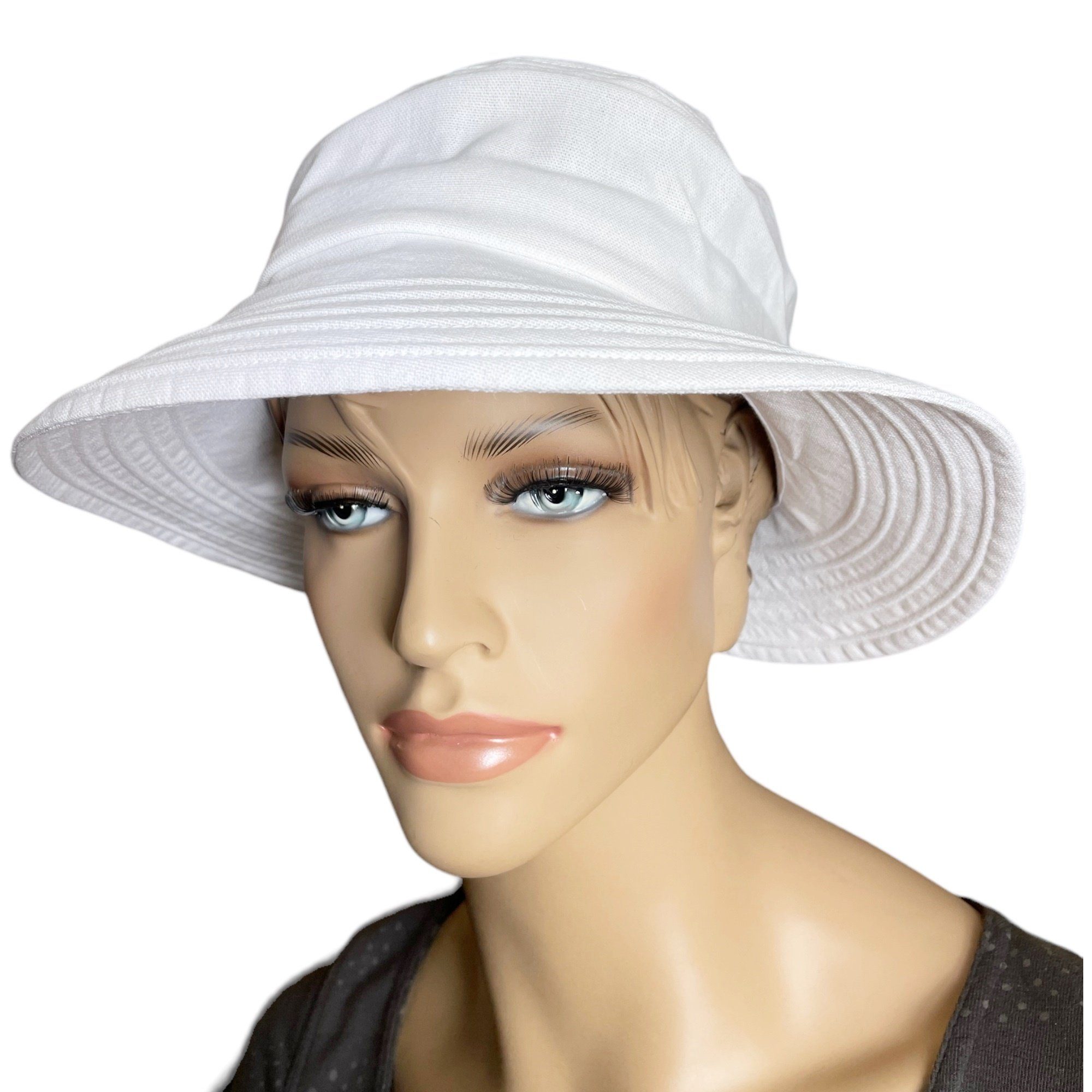 Taschen4life Sonnenhut Modischer Sommer Leinen Hut Bucket Hat, Größenverstellbar, unisex, Fischerhut