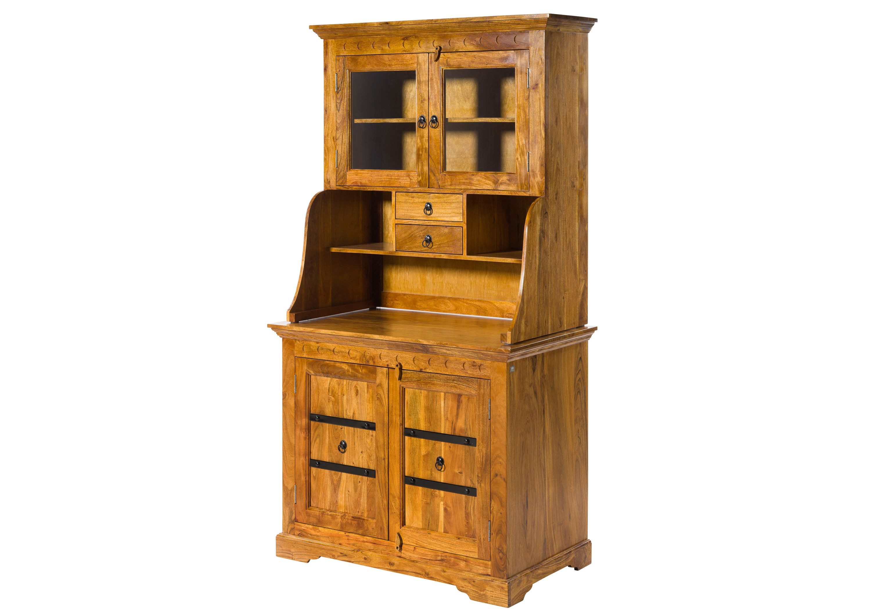 Massivmoebel24 Buffet OXFORD (Buffet Akazie 106x60x196 honig lackiert OXFORD #0510) Buffet Akazie 106x60x196 honig lackiert OXFORD #0510