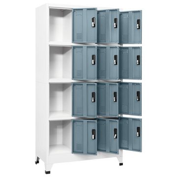 vidaXL Kleiderschrank Schließfachschrank Hellgrau und Dunkelgrau 90x45x180 cm Stahl