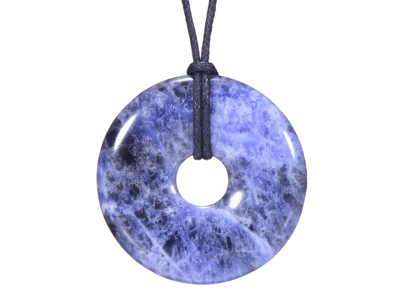 Morella Kette mit Anhänger Morella Damen Halskette 80 cm mit Donut Edelstein Anhänger (1-tlg), Damenkette mit Edelstein, Chakra, im Samtbeutel