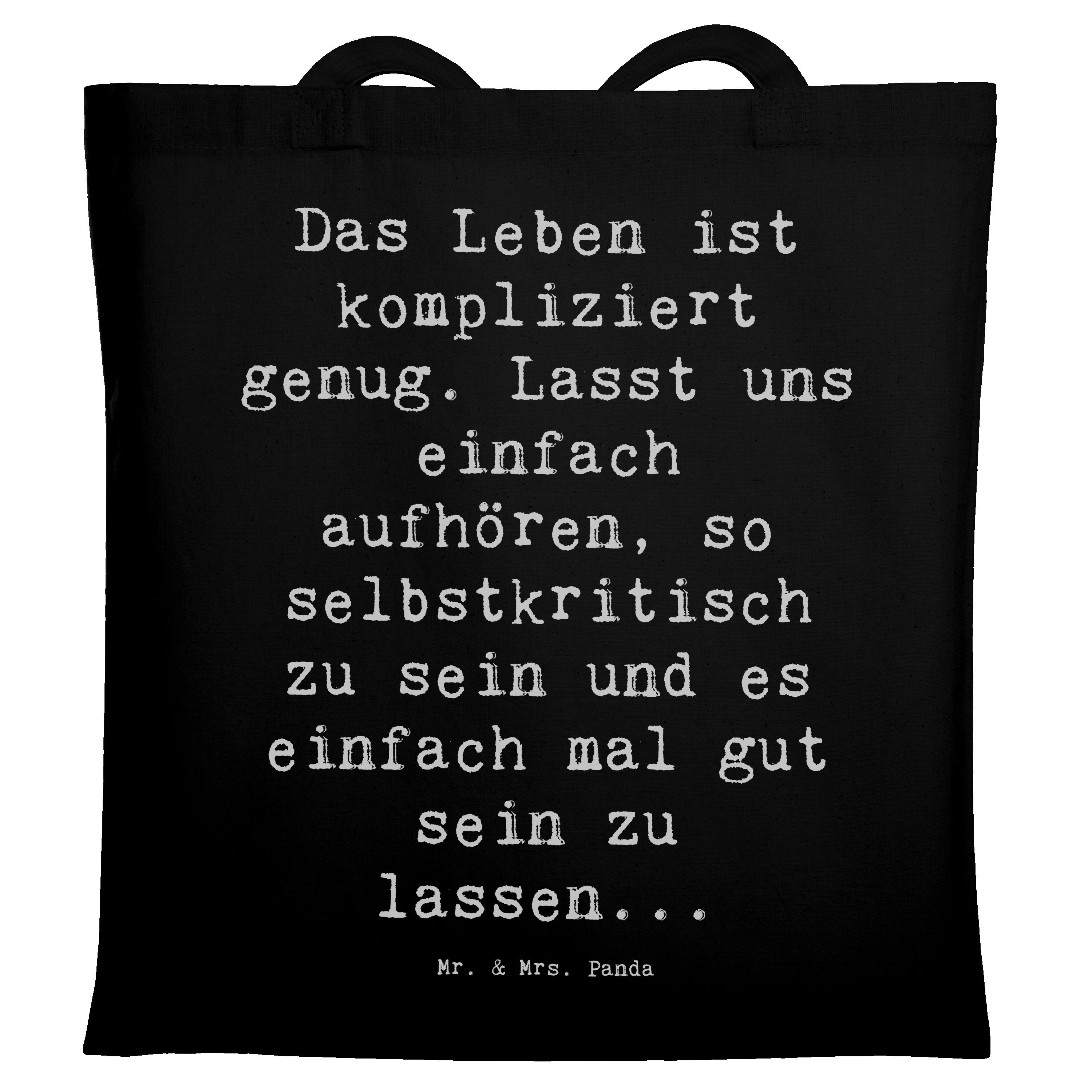 Tragetasche Spruch Selbstzweifel Abschalten - Schwarz - Geschenk, Selbstkritik, U