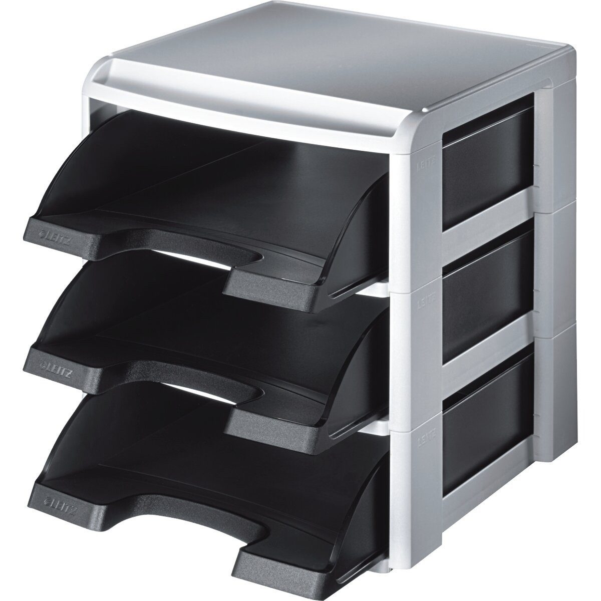LEITZ Briefablage Briefablage-Set A4 3 Briefkörbe schwarz