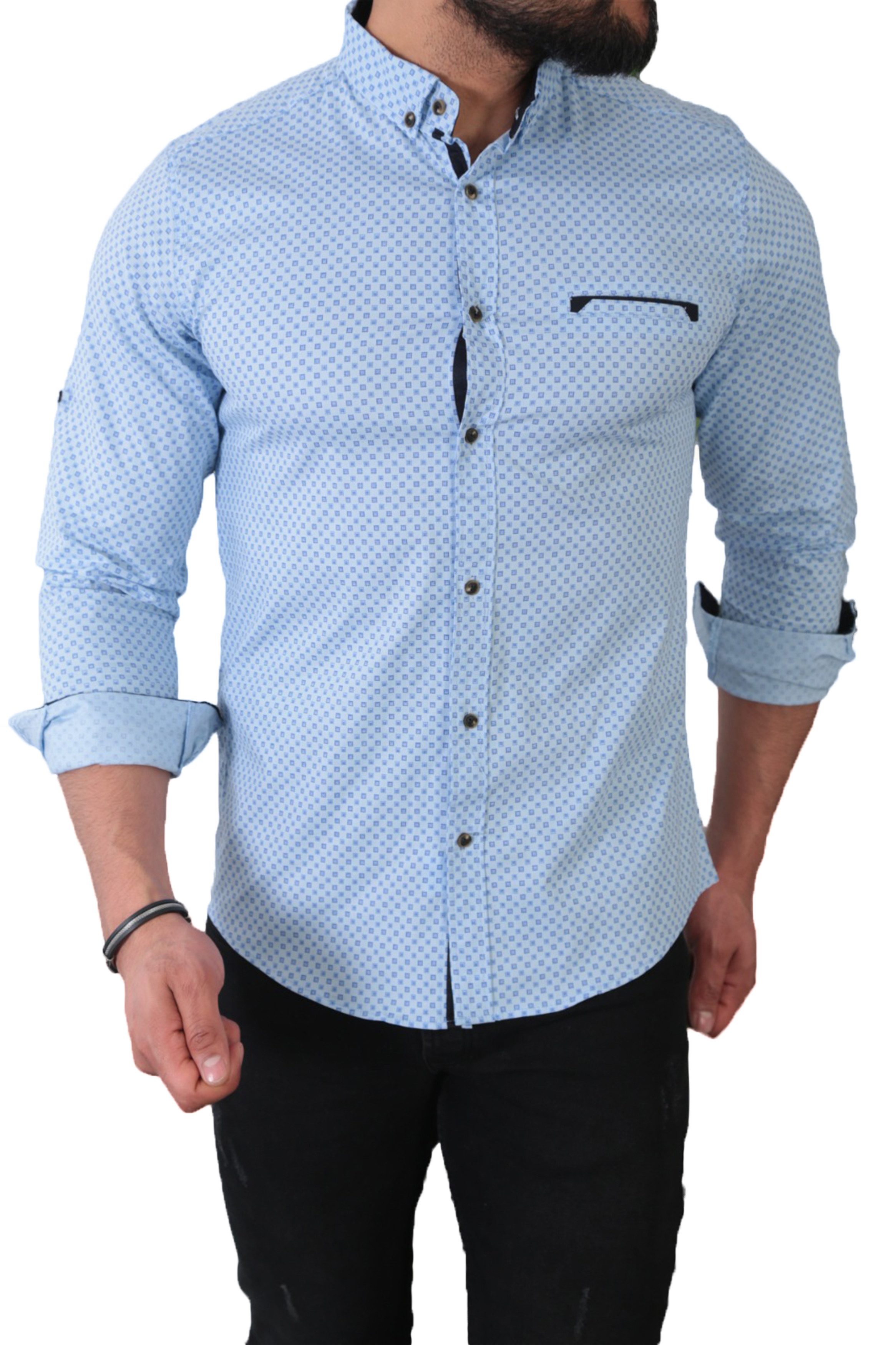 Megaman Jeans Langarmhemd Megaman Herren Freizeit-Hemd Stretch Langarm Hemd günstig online kaufen