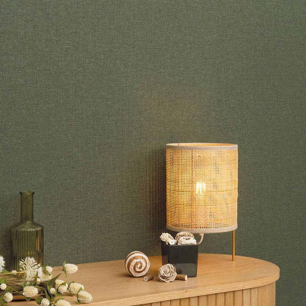 Erismann Vliestapete Einfarbig Textil Optik Modern Meliert Dunkelgrün 10510-36
