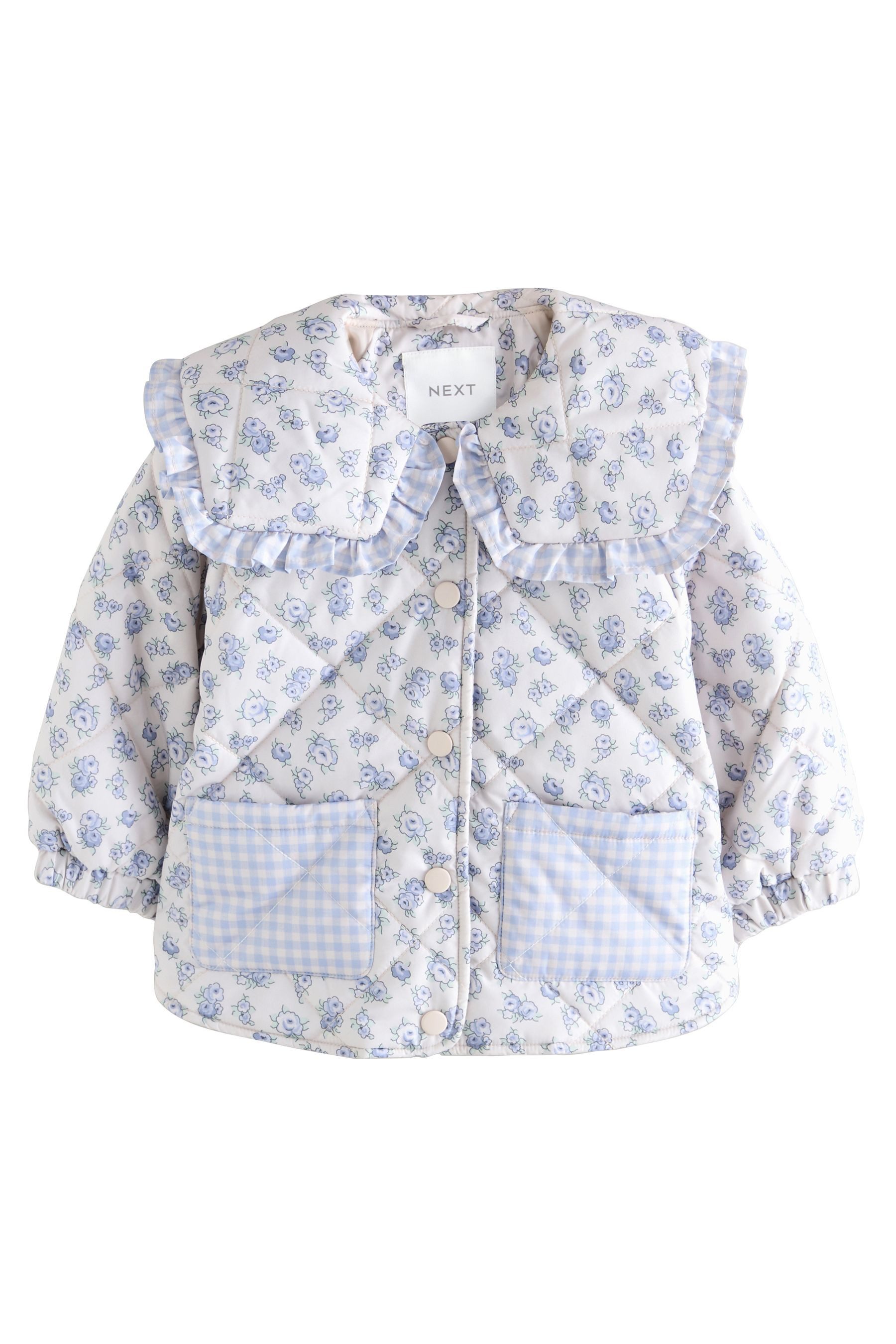 Next Regenjacke Wasserabweisende Steppjacke mit Rüschenkragen (1-St)