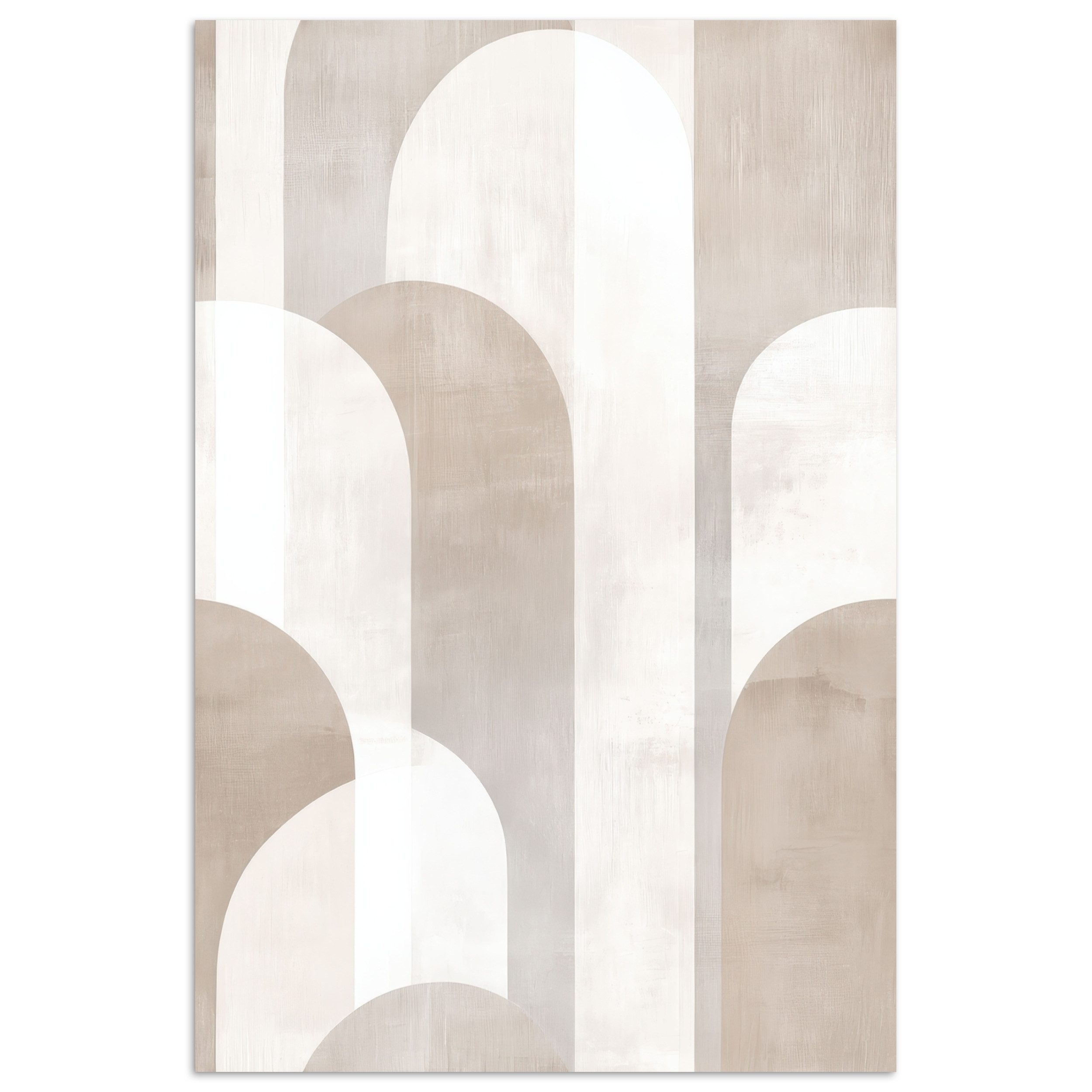 MuchoWow Poster Abstrakte Bögen - Modern - Beige, (1 St), Poster ohne Rahmen, Wandbild, Wandposter, 20x30 cm