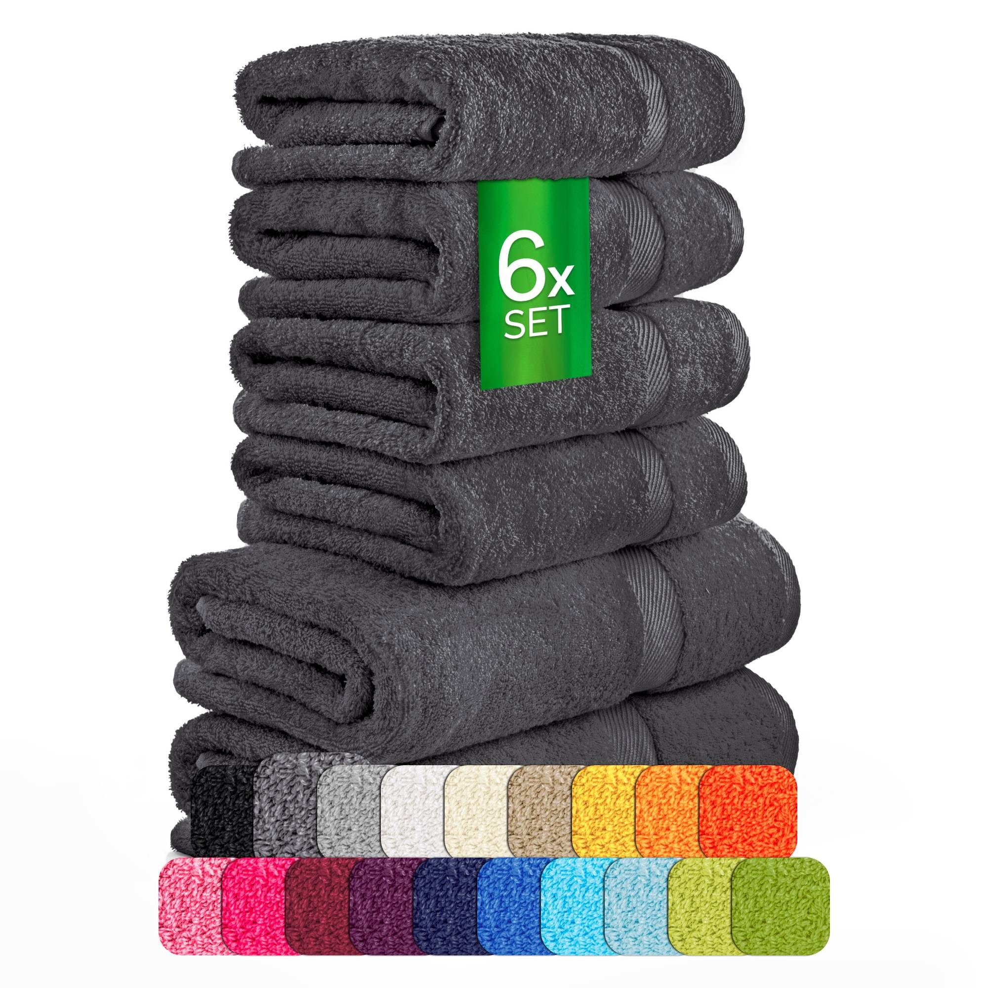 etérea Himmlische Qualität Handtücher etérea Carli 6-teiliges Handtuchset - fix und, Baumwolle (Spar-Set, 6-St)