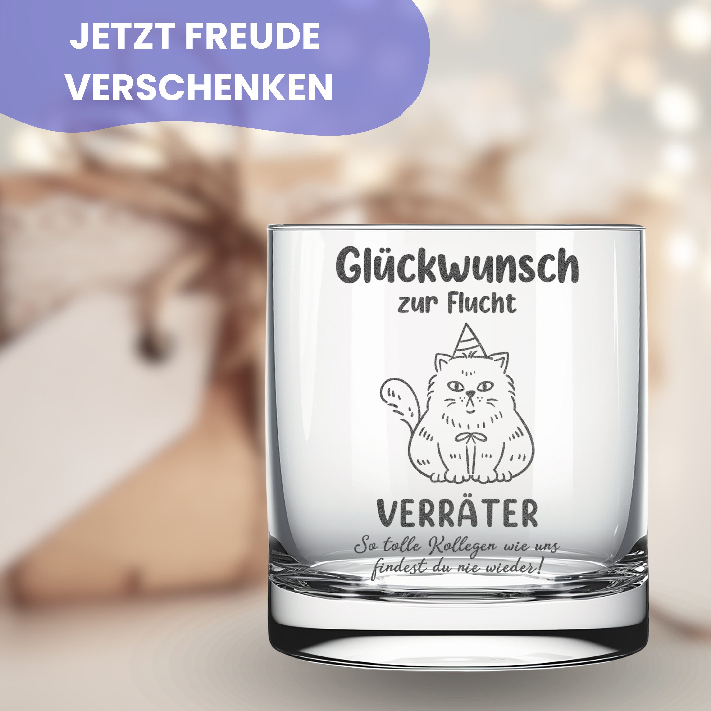 Lasernauten Whiskyglas Glas mit Gravur zum Abschied Kollegin Kollege Geschenk Verabschiedung – Bild 4 von 4