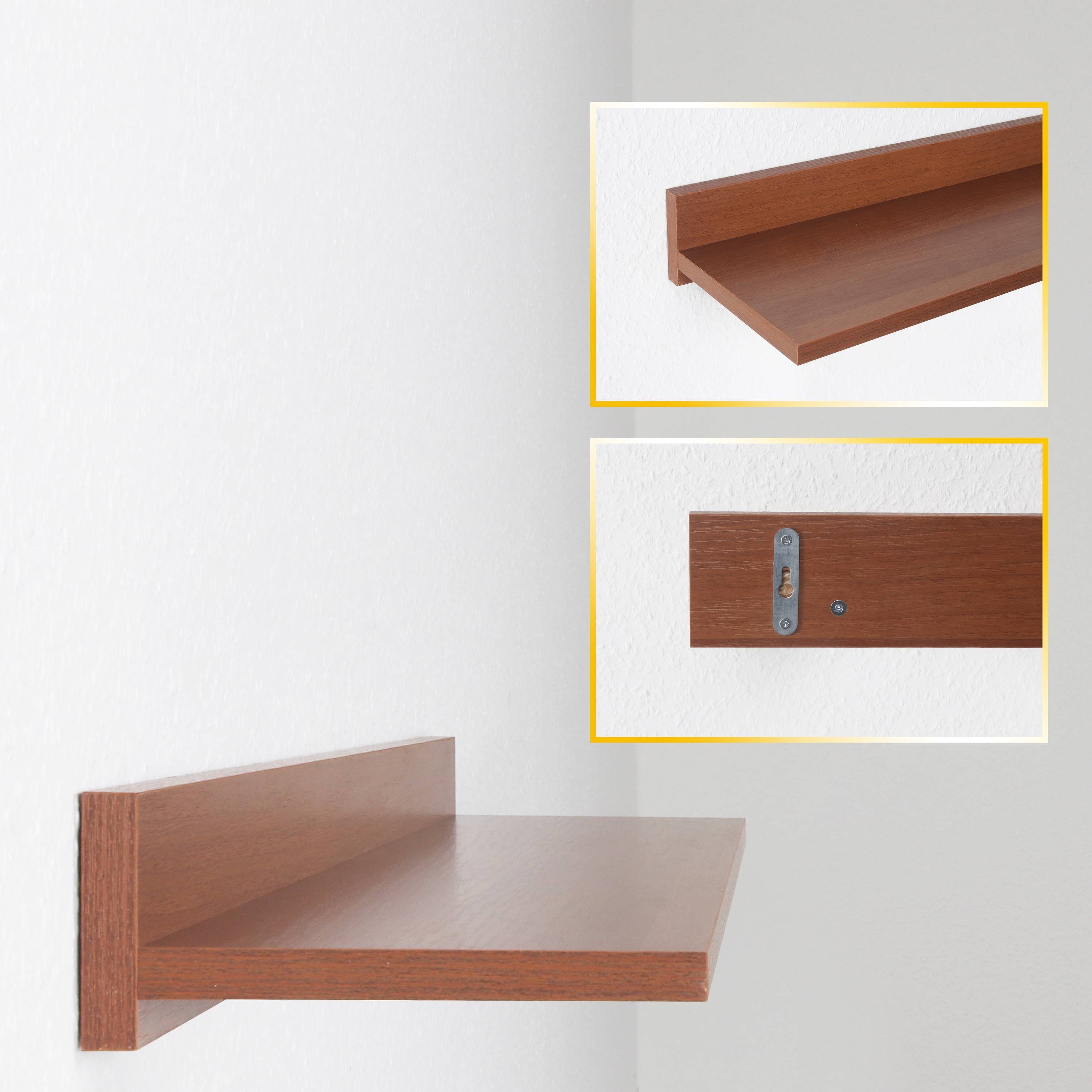 RICOO Wandboard WM055-ER, 1-tlg., schwebendes Wandregal Hängeregal Schweberegal an der Wand