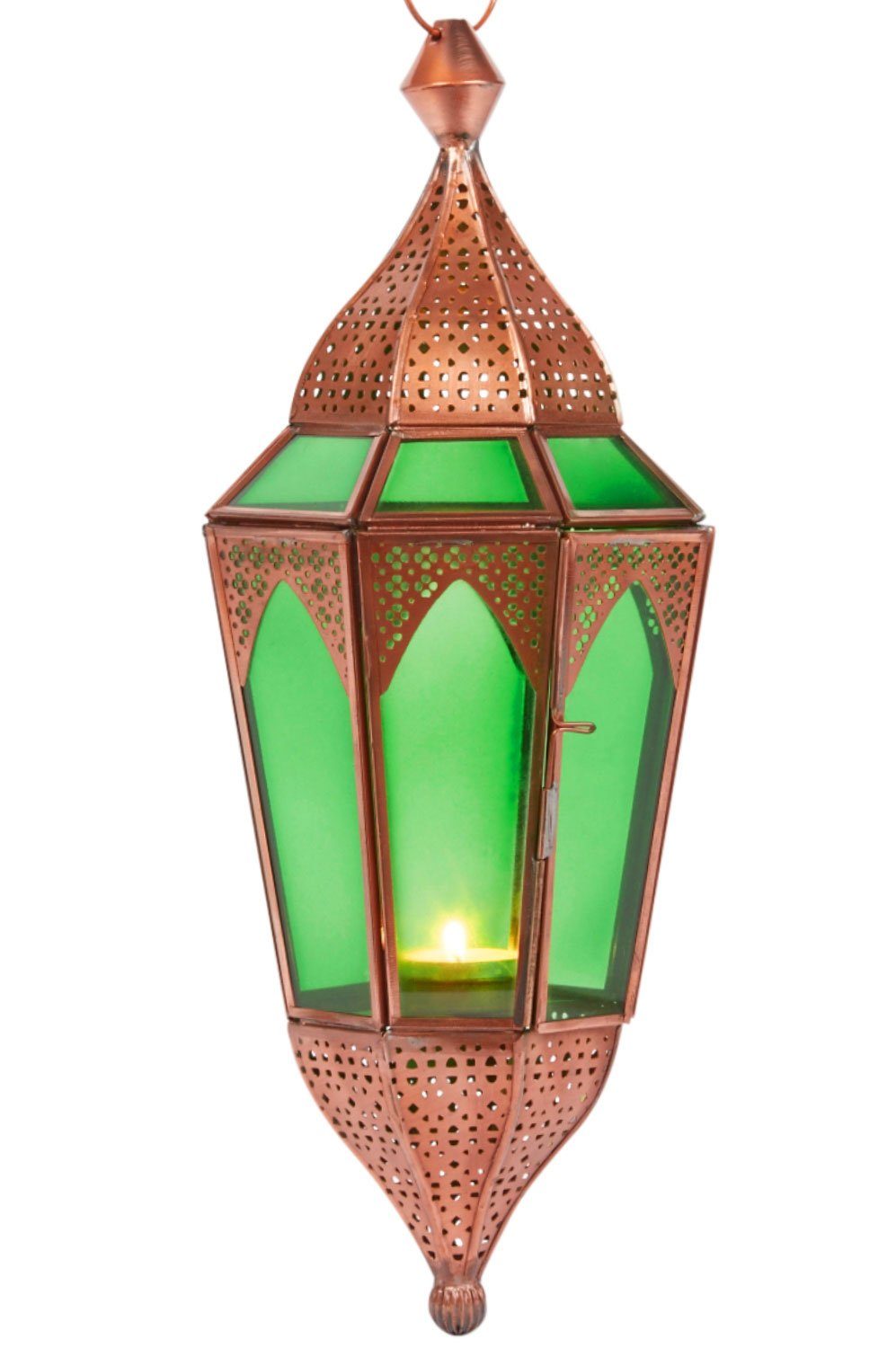 Marrakesch Orient & Mediterran Interior Hängewindlicht Orient Hängelaterne Lalita - Grün (1 St), Handarbeit