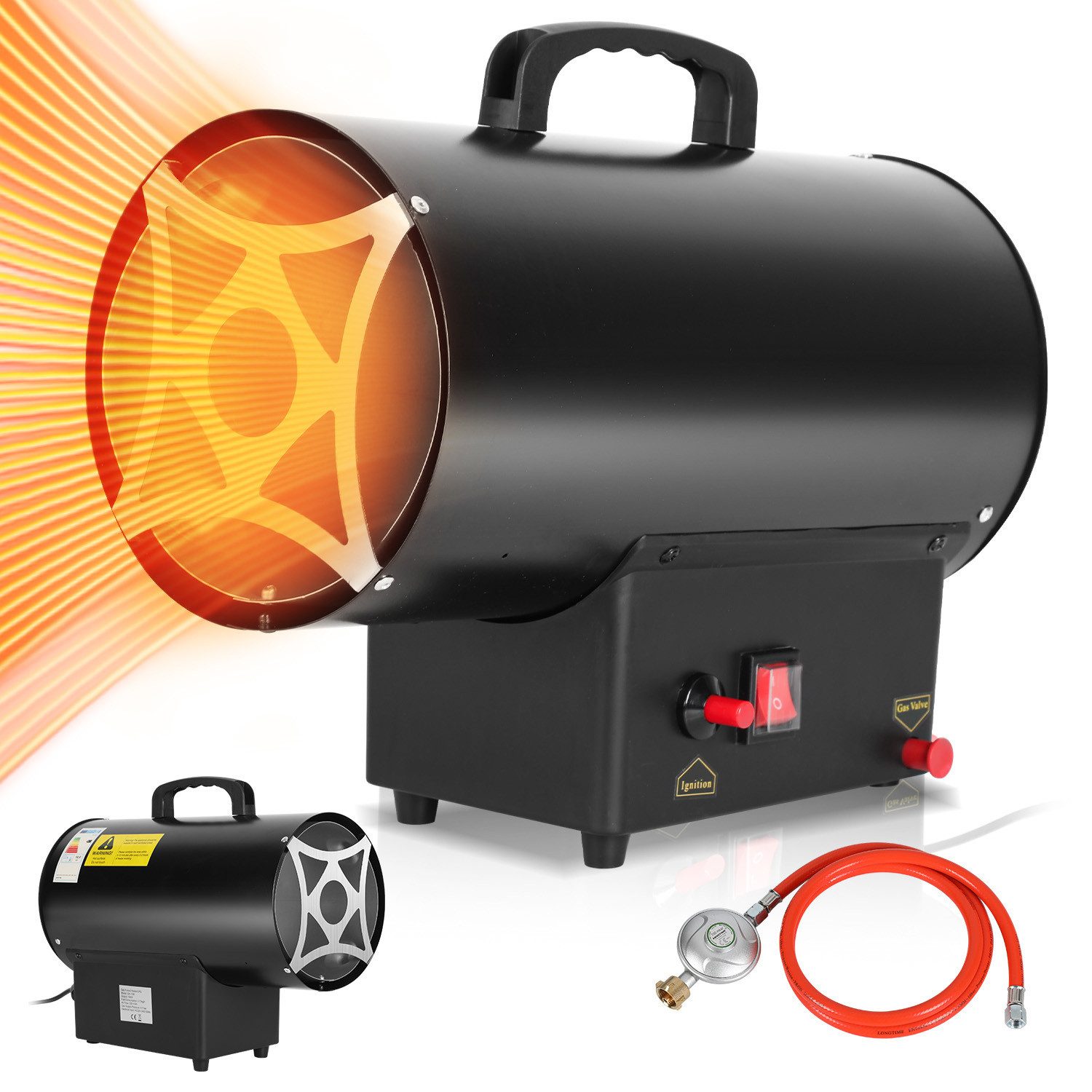 Clanmacy Heizlüfter 10KW Gasheizgebläse Gasheizer Heizgerät Gasstrahler Gas günstig online kaufen