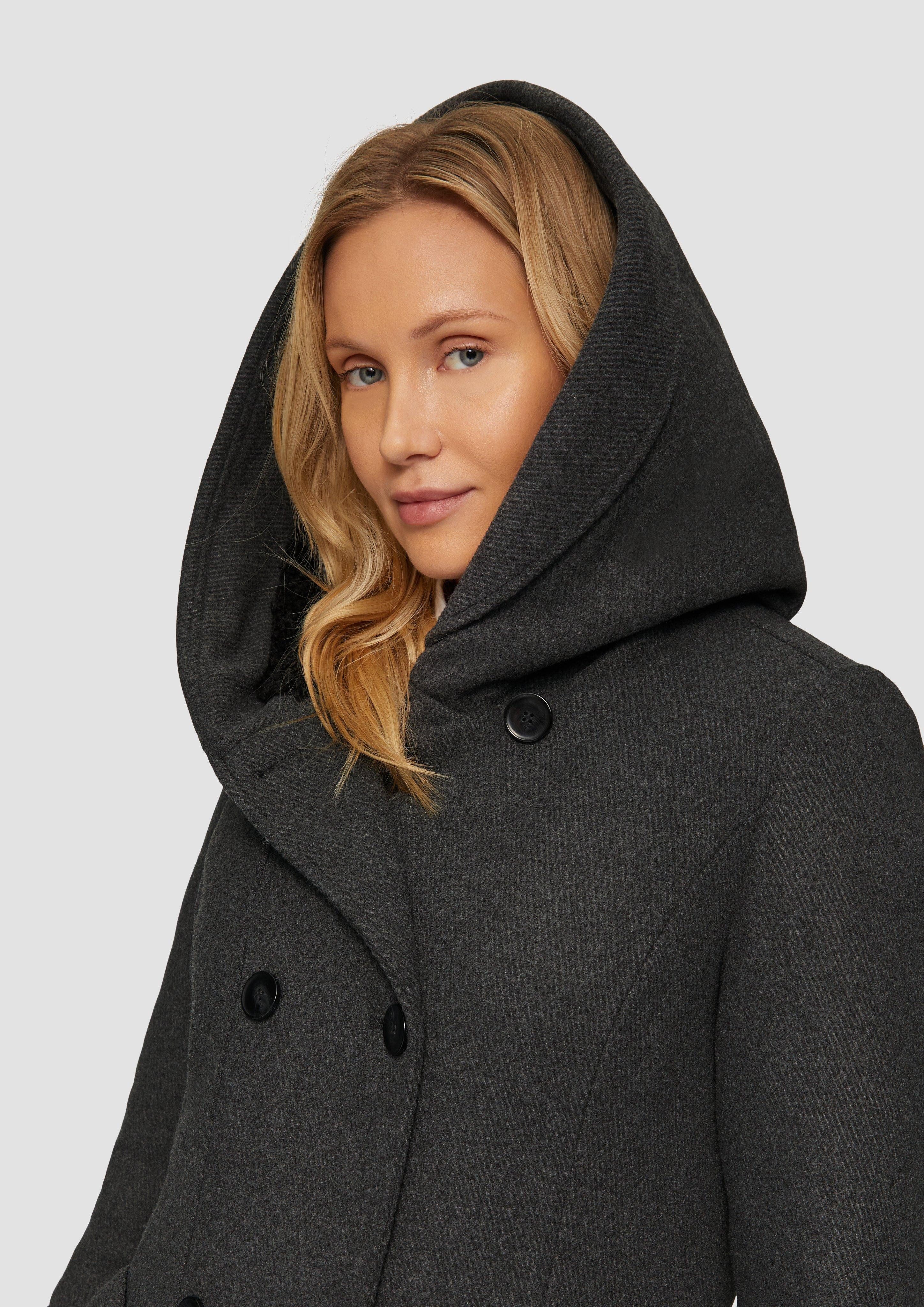 s.Oliver Funktionsmantel Strukturierter Wollmantel mit Teddyplüschfutter günstig online kaufen