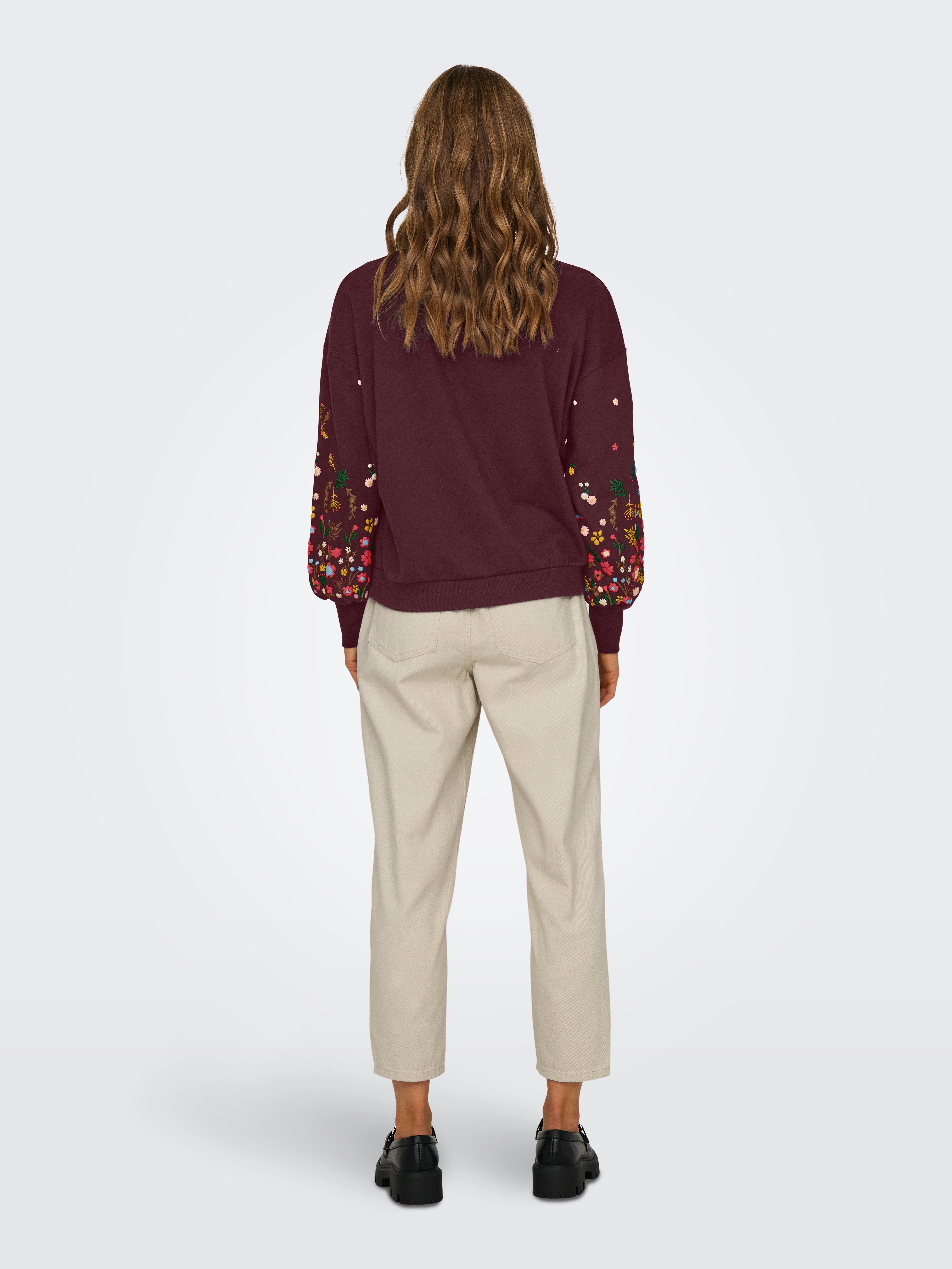 ONLY Sweatshirt ONLBROOKE L/S O-NECK FLOWER SWT günstig online kaufen