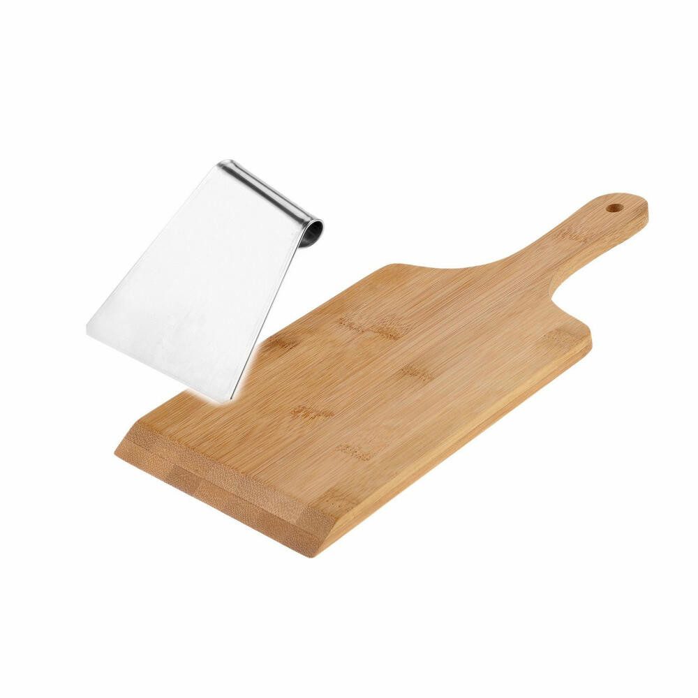 WESTMARK Spätzlereibe Set: Holzbrett und Edelstahlschaber, taditionelle Zubereitung von, Edelstahl, Holz
