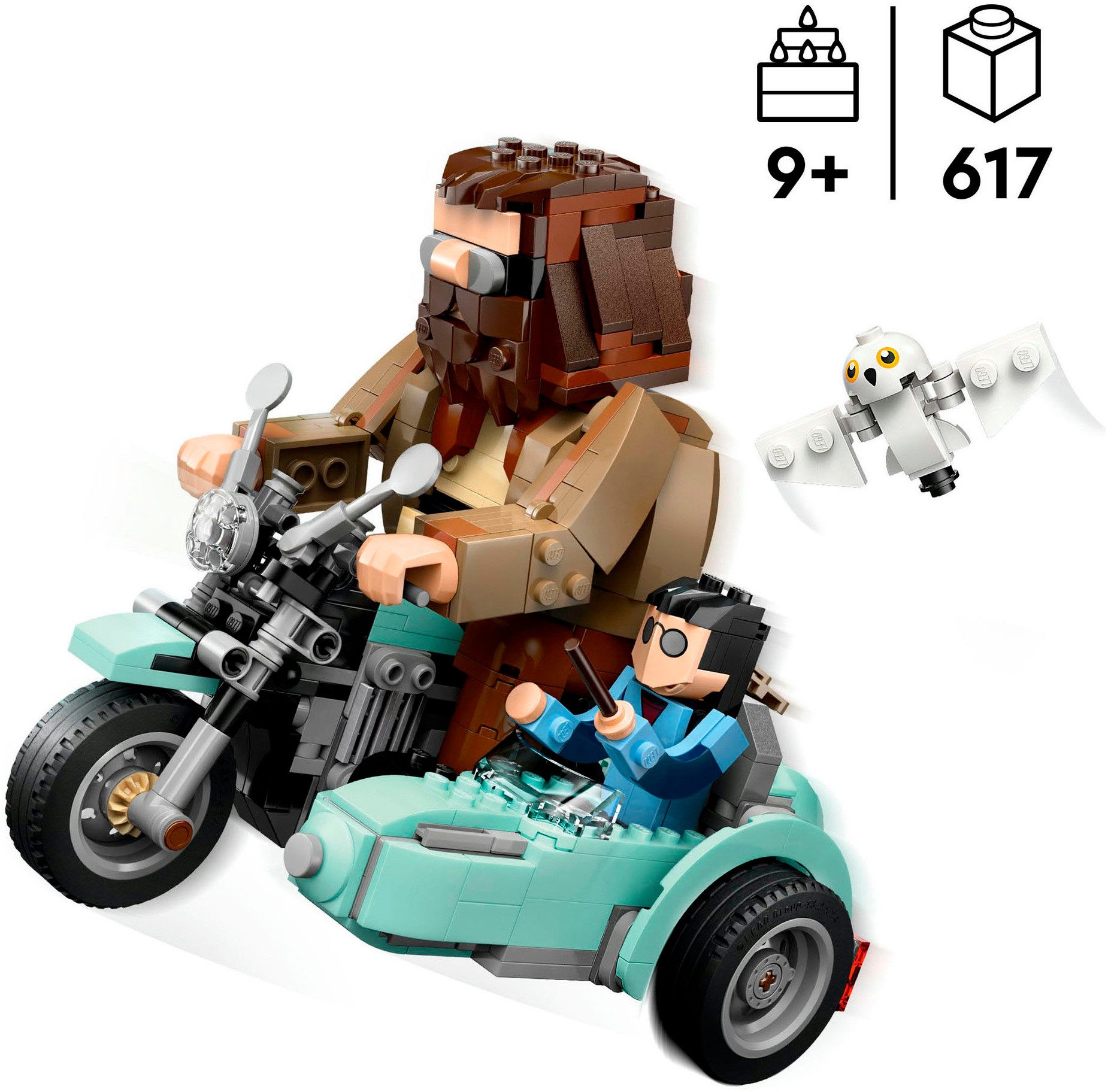 LEGO® Hagrids und Harrys Motorradtour (76443), LEGO Harry Potter™ Konstruktionsspielsteine, (617 St), Made in Europe