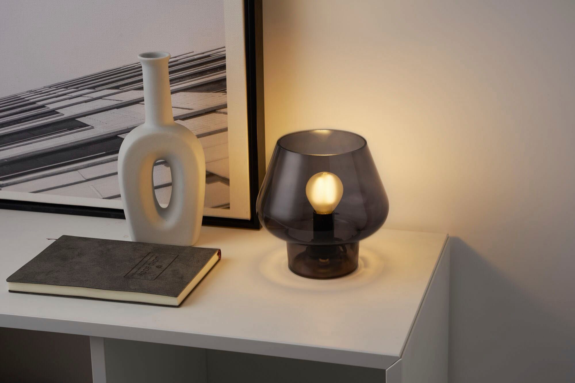 Tischleuchte Crystal Gleam max20W Rauchglas 230V Glas
