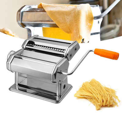 Bettizia Nudelmaschine aus Edelstahl Pastamaker Pastamaschine Nudel Teig Pasta Maschine, 9 Nudelbvarianten Pasta Walze für Spaghetti Bandnudeln Lasagne