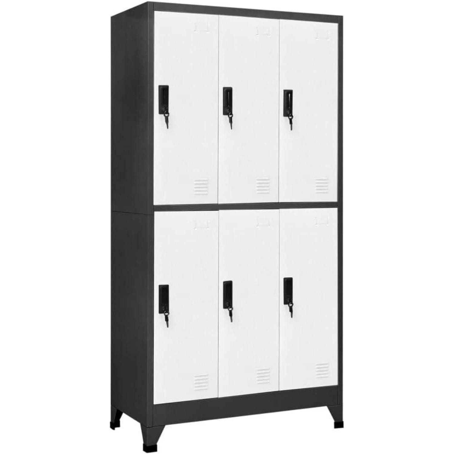 LuxusKollektion Spind Schließfachschrank Metallschrank Lagerschrank 90x45x180 cm Stahl