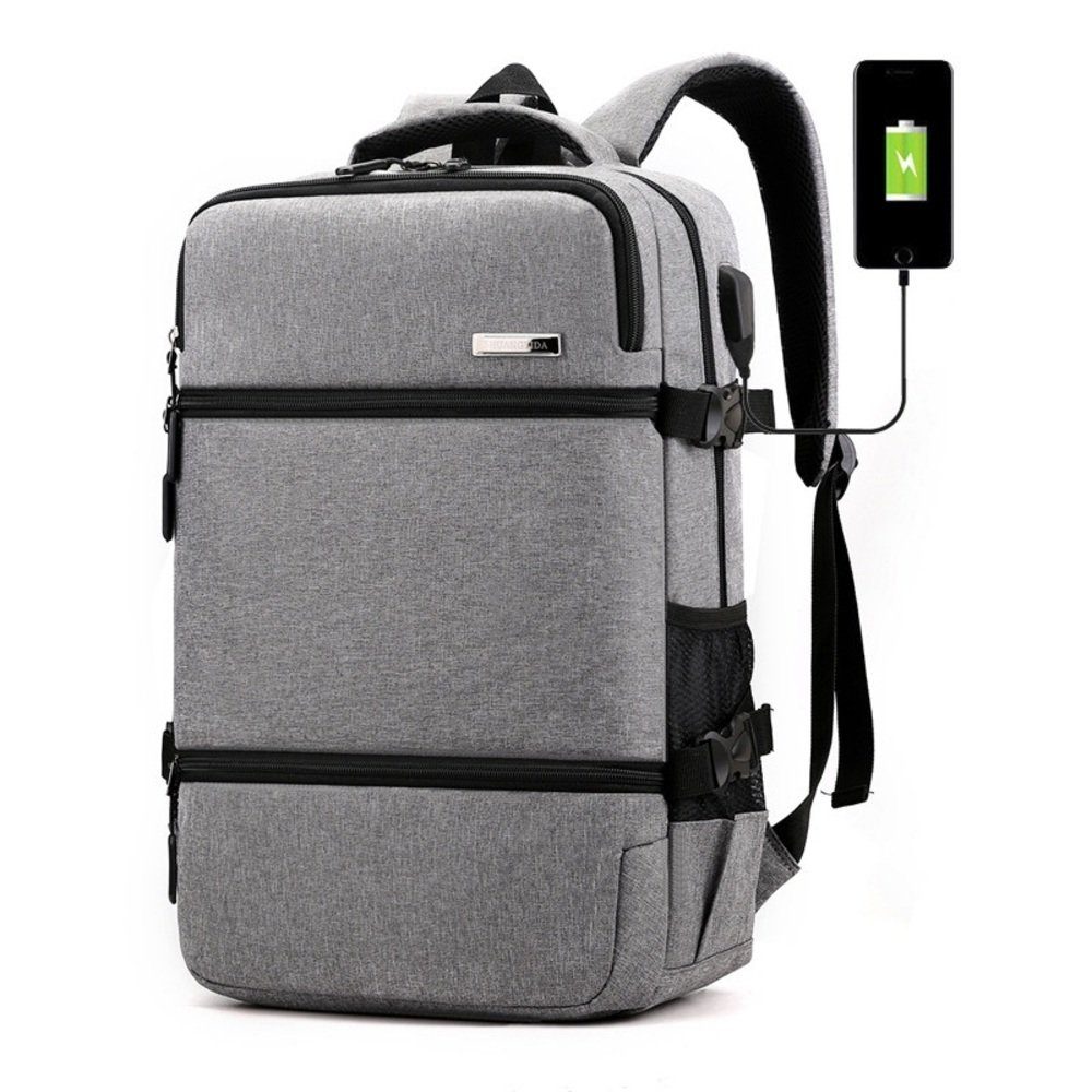 PRESO BAG Cityrucksack Rucksack, Laptoprucksack, Inklusive USB-Anschluss Reiserucksack, Grau Tagesrucksack