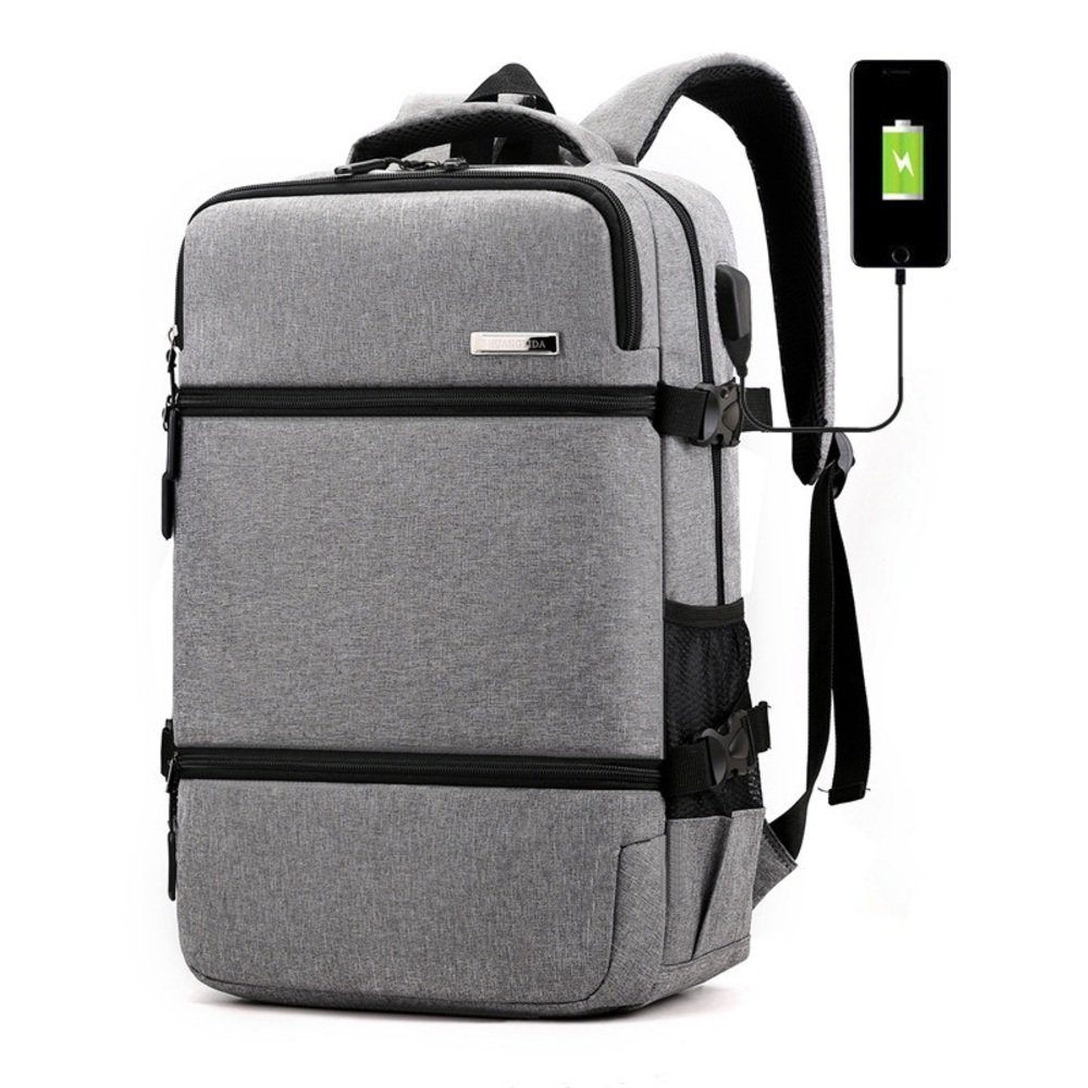 PRESO BAG Cityrucksack Rucksack, Tagesrucksack, Reiserucksack, Laptoprucksack, Inklusive USB-Anschluss Grau