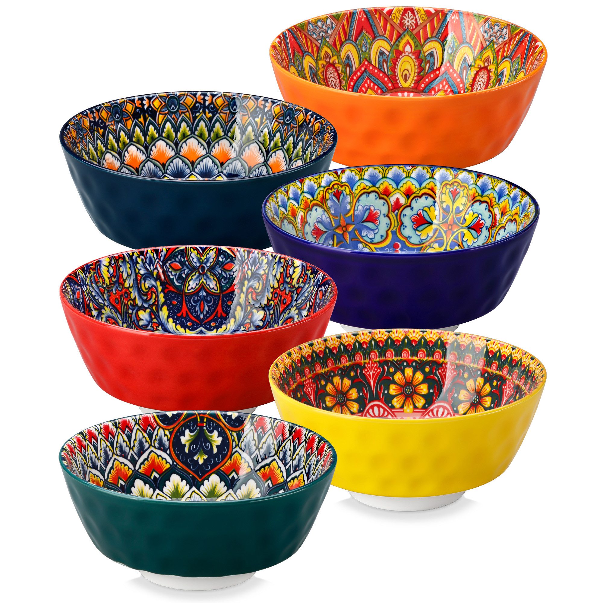 vancasso Schale 6tlg Schale-Set für 6, LUMI Müslischale, Porzellan, BOHO-Stil, Porzellan, (Set, 6-tlg)