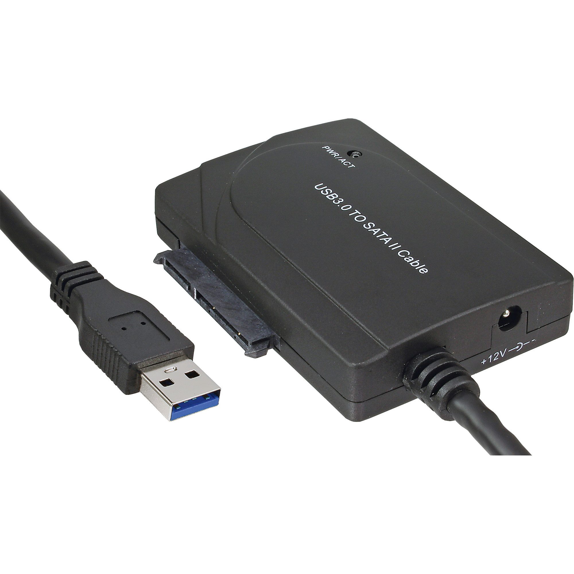 InLine® USB 3.0 zu SATA II Konverter Kabel, mit Netzteil USB-Adapter