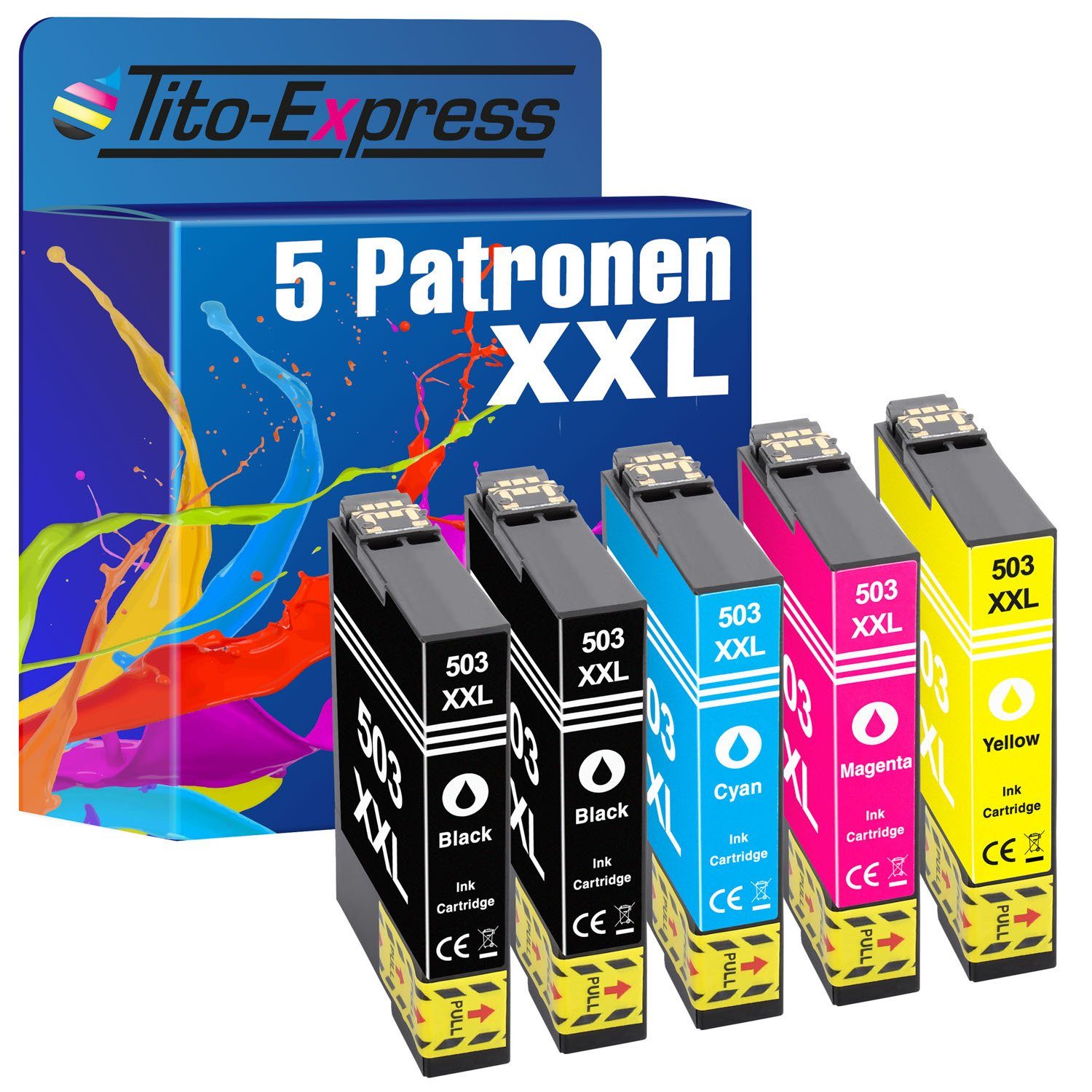 Tito-Express 5er Set ersetzt Epson 503 XL 503XL Tintenpatrone (Multipack, für XP-5150 XP-5155 WF-2860DWF WF-2880DWF WF-2865DWF WF-2885DWF)