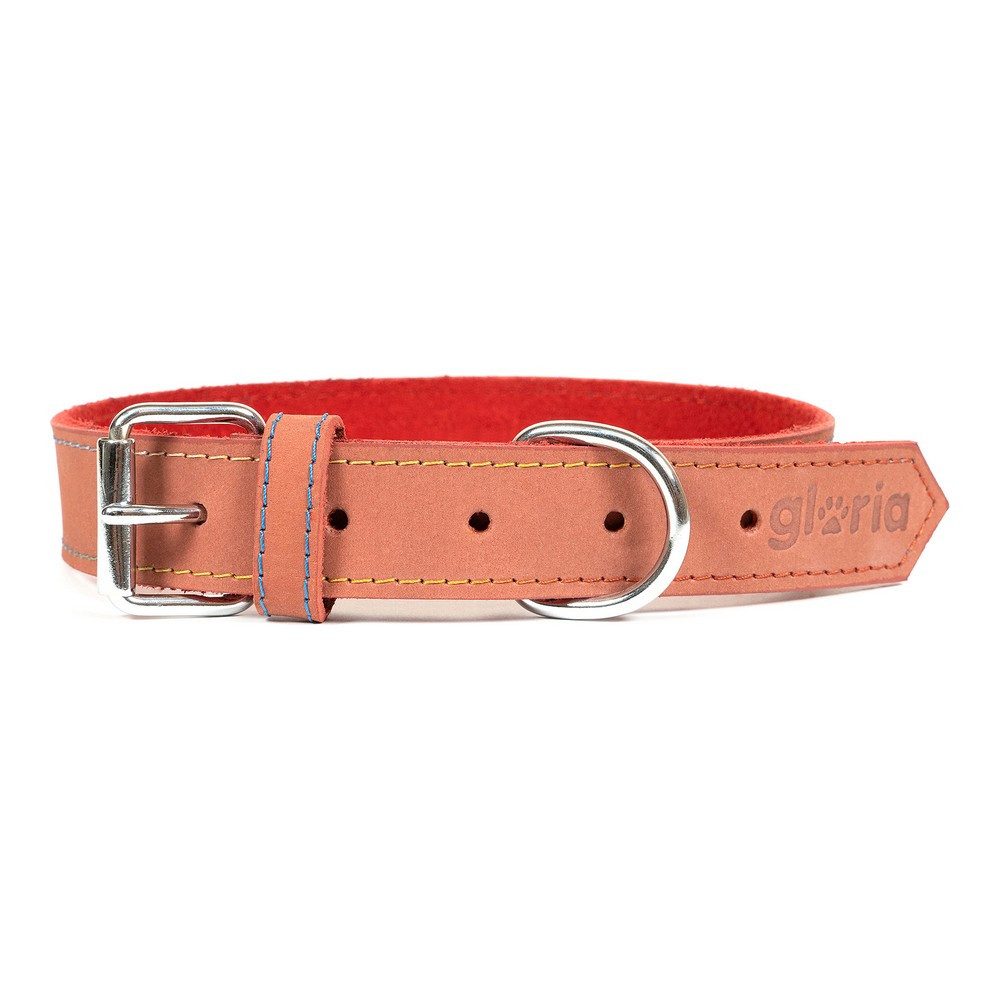 Gloria Hundeleine Gloria Hundehalsband Oasis Rot 45x1,8 cm, Leder