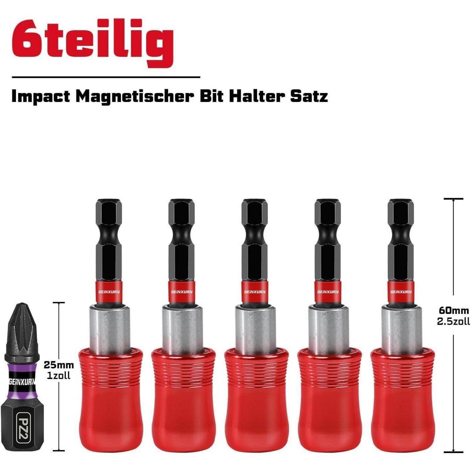 LuxusKollektion Bit-Set Bithalter magnetisch 5tlg 60mm Schnellwechsel Cr-V