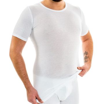 HERMKO Unterziehshirt 3847 3er Pack Herren extralanges kurzarm Shirt aus 100% Bio-Baumwolle