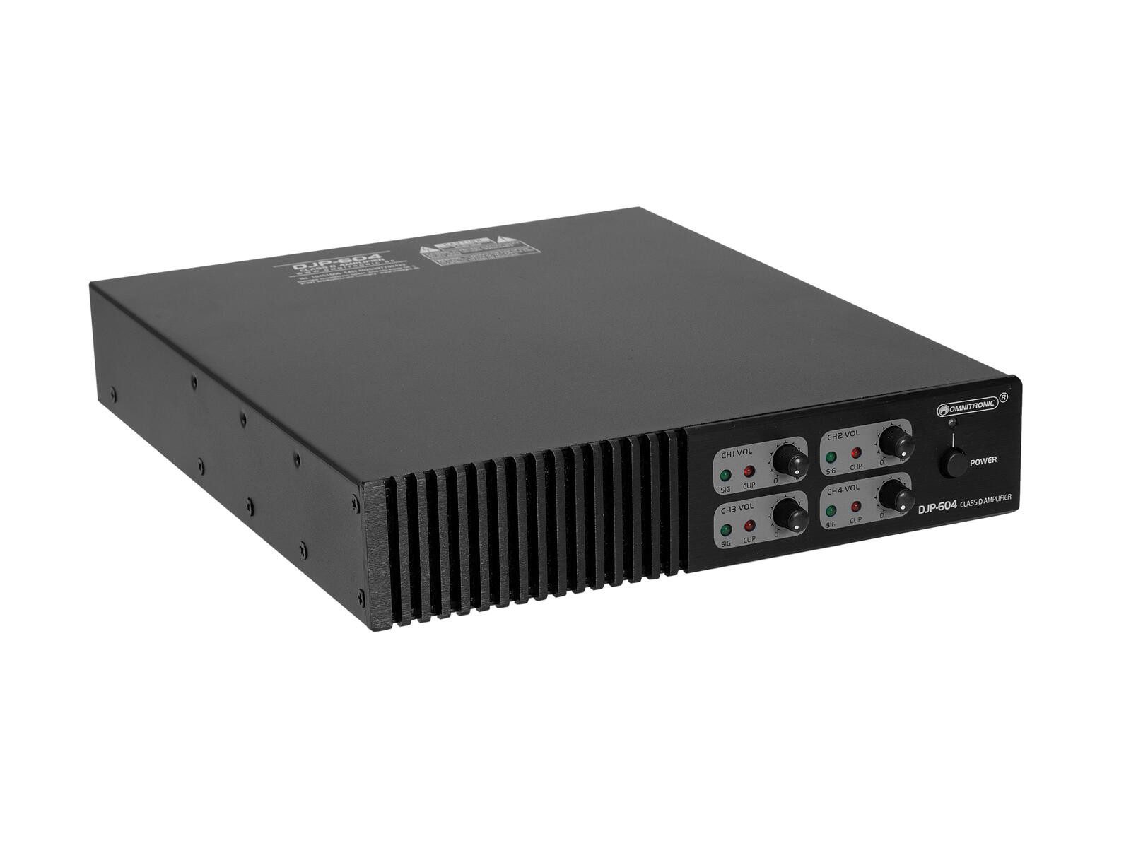 Omnitronic OMNITRONIC DJP-604 4-Kanal Class-D Endstufe DJ-CD-Player