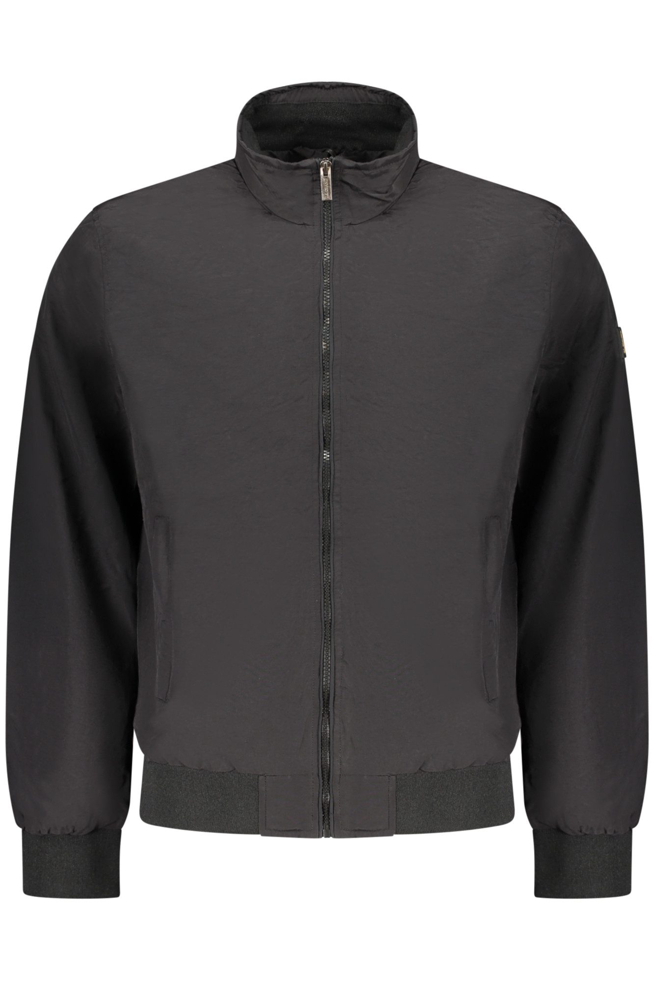 U.S. Polo Outdoorjacke Stilvolle schwarze Herrenjacke mit Applikation und praktischen Taschen