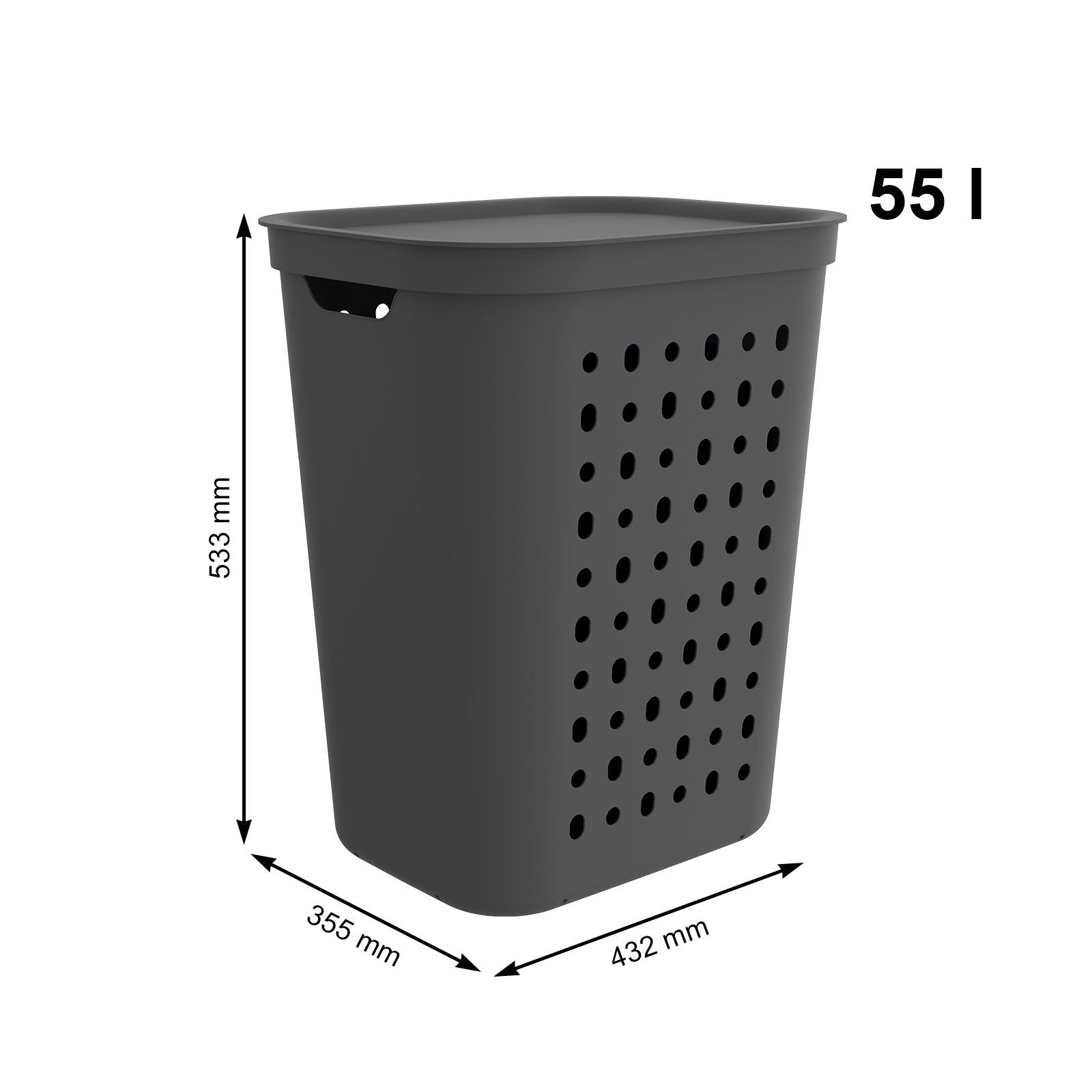 ROTHO Wäschekorb 3er-Set Wäschesammler mit Deckel Jona 55l (Wäschesammlerse günstig online kaufen