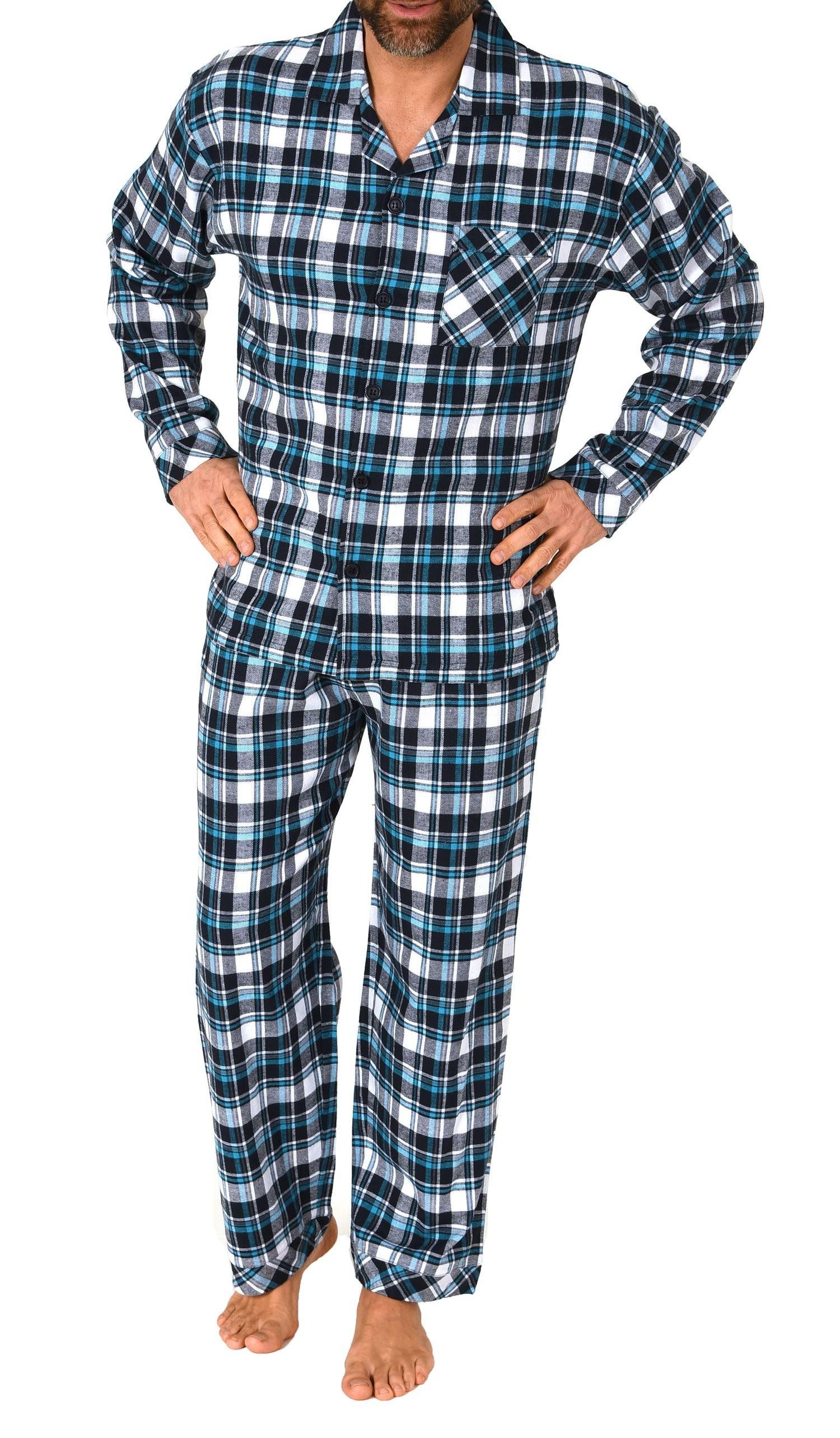 Pyjama Normann Herren Flanell Schlafanzug Pyjama - auch in Übergröße