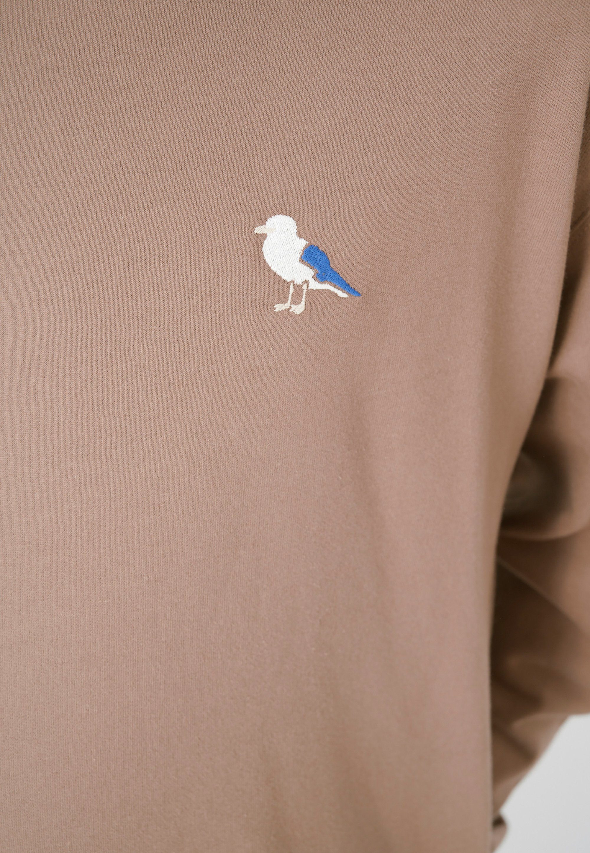 Sweatshirt Gull kleiner mit Embro hellbraun Möwen-Stickerei Cleptomanicx