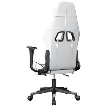 furnicato Gaming-Stuhl mit Fußstütze Weiß und Schwarz Kunstleder (1 St)